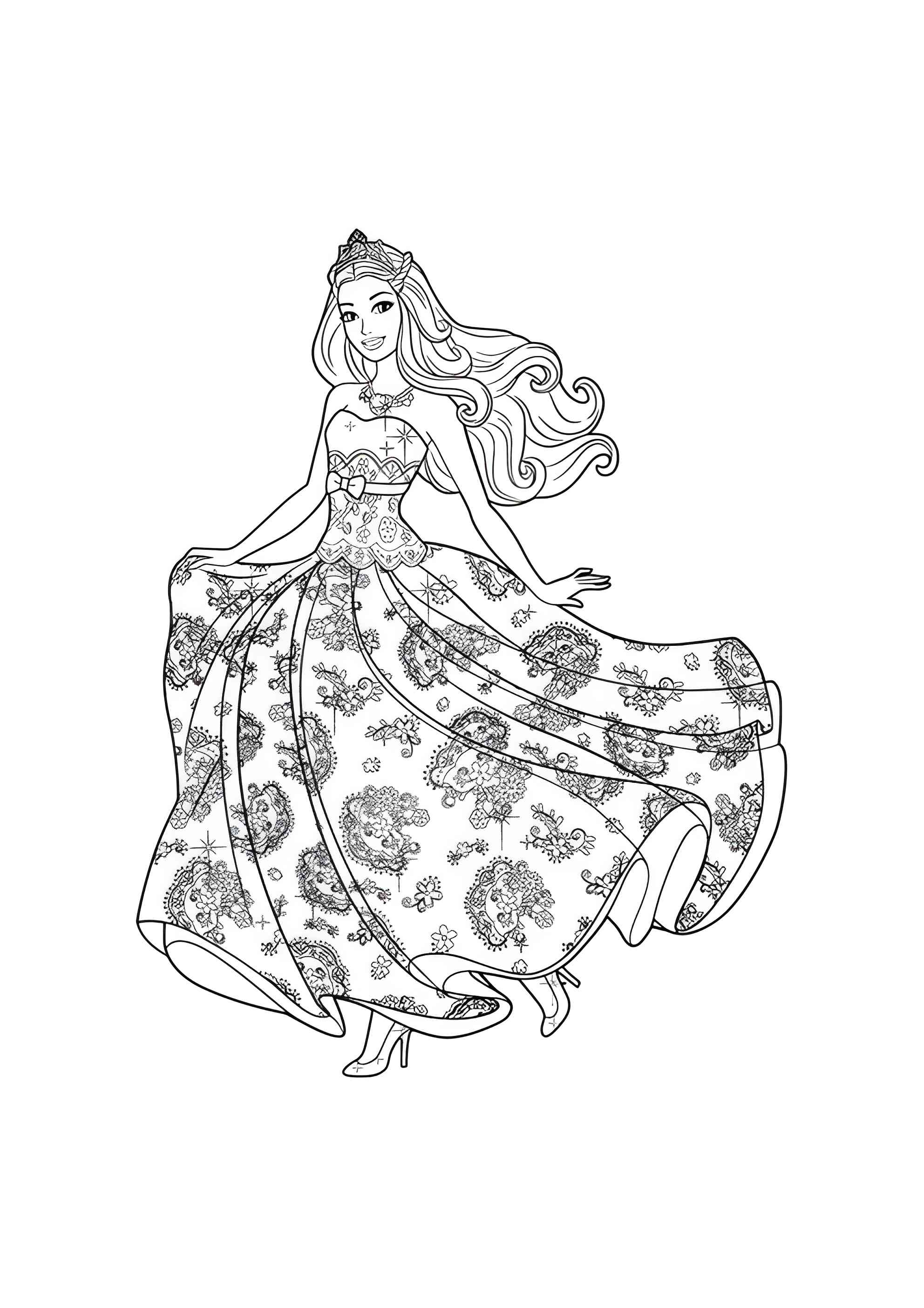 Раскраска Платье Барби