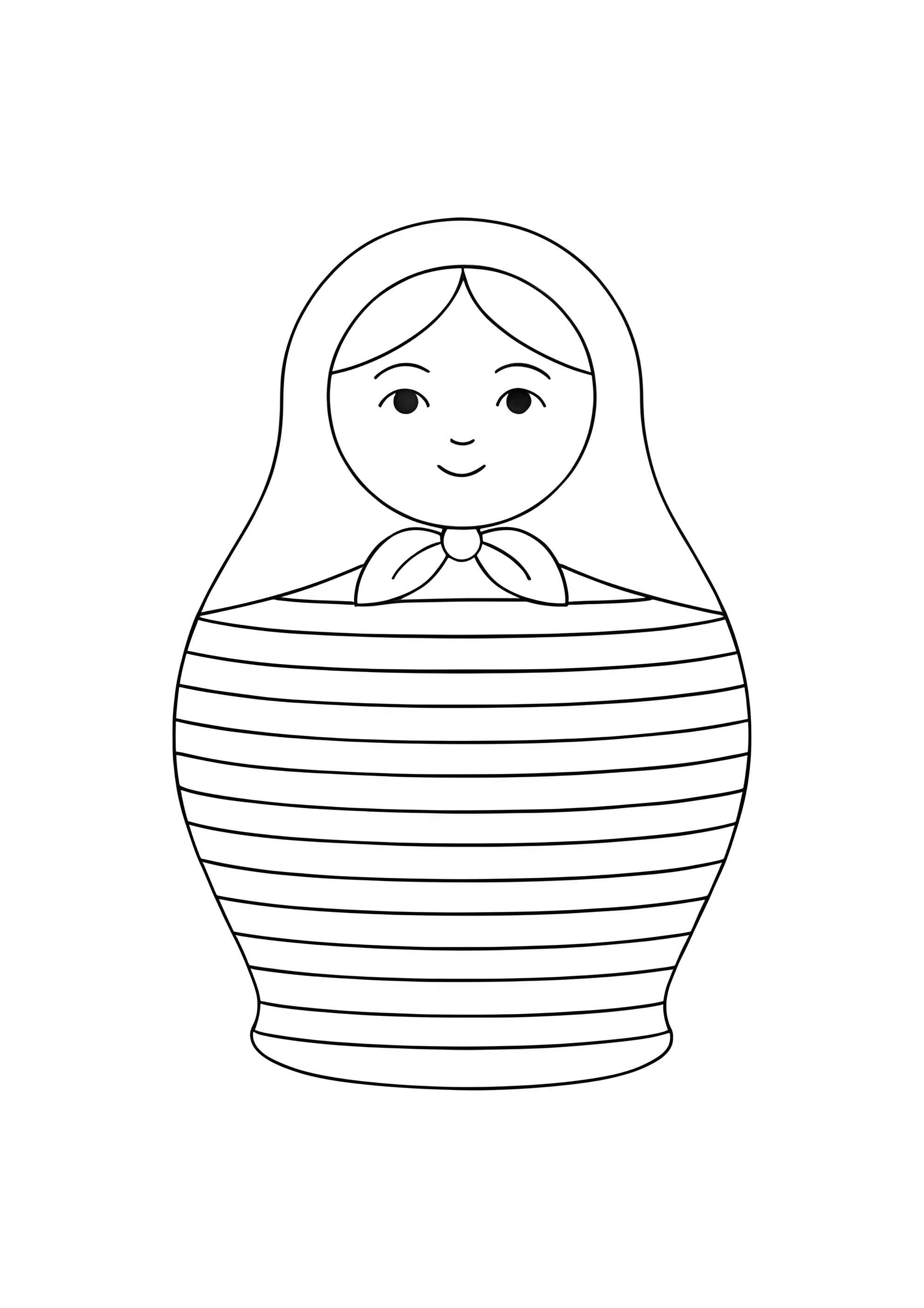 Раскраска Полосатая матрёшка