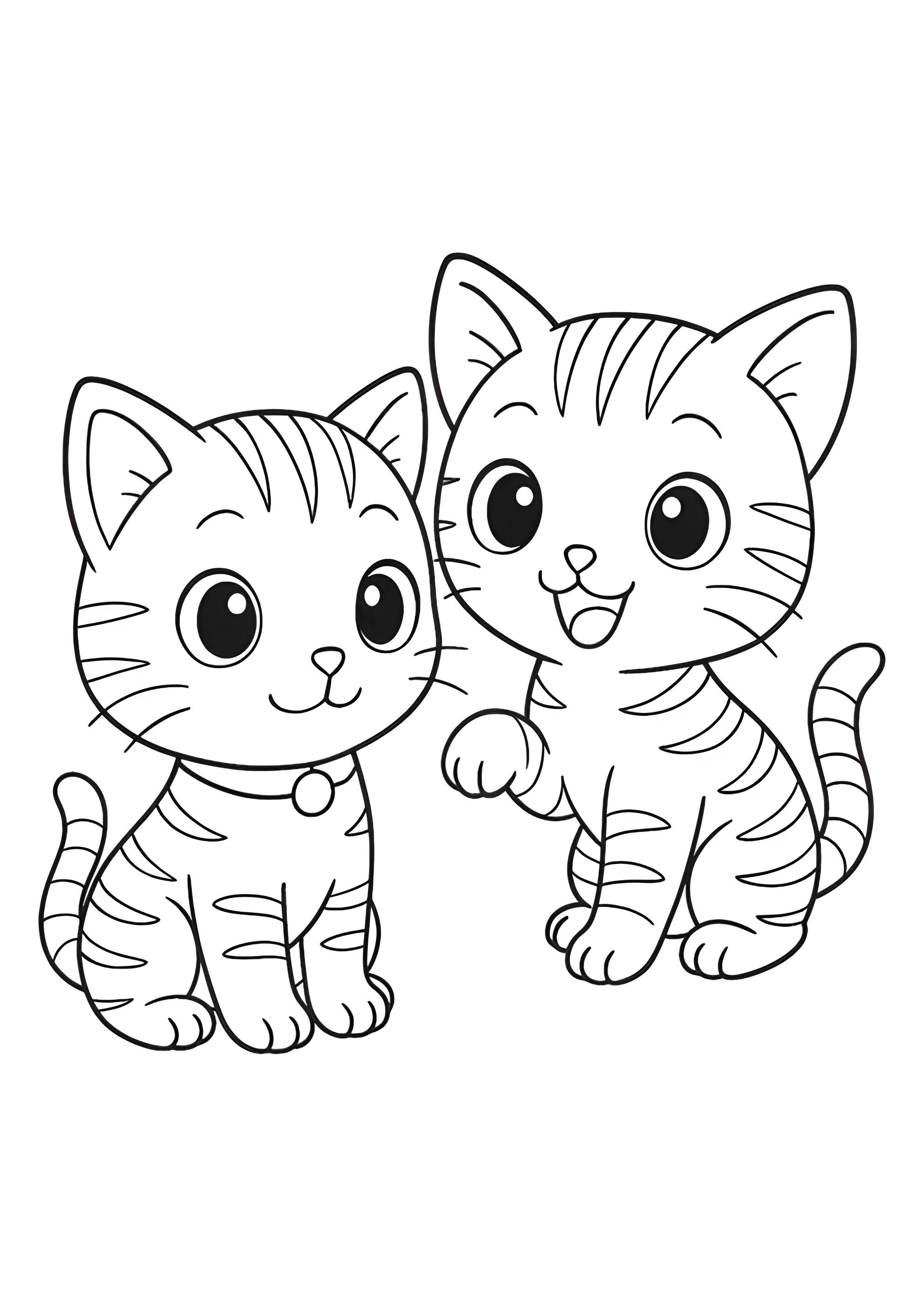 Раскраска Полосатые котята