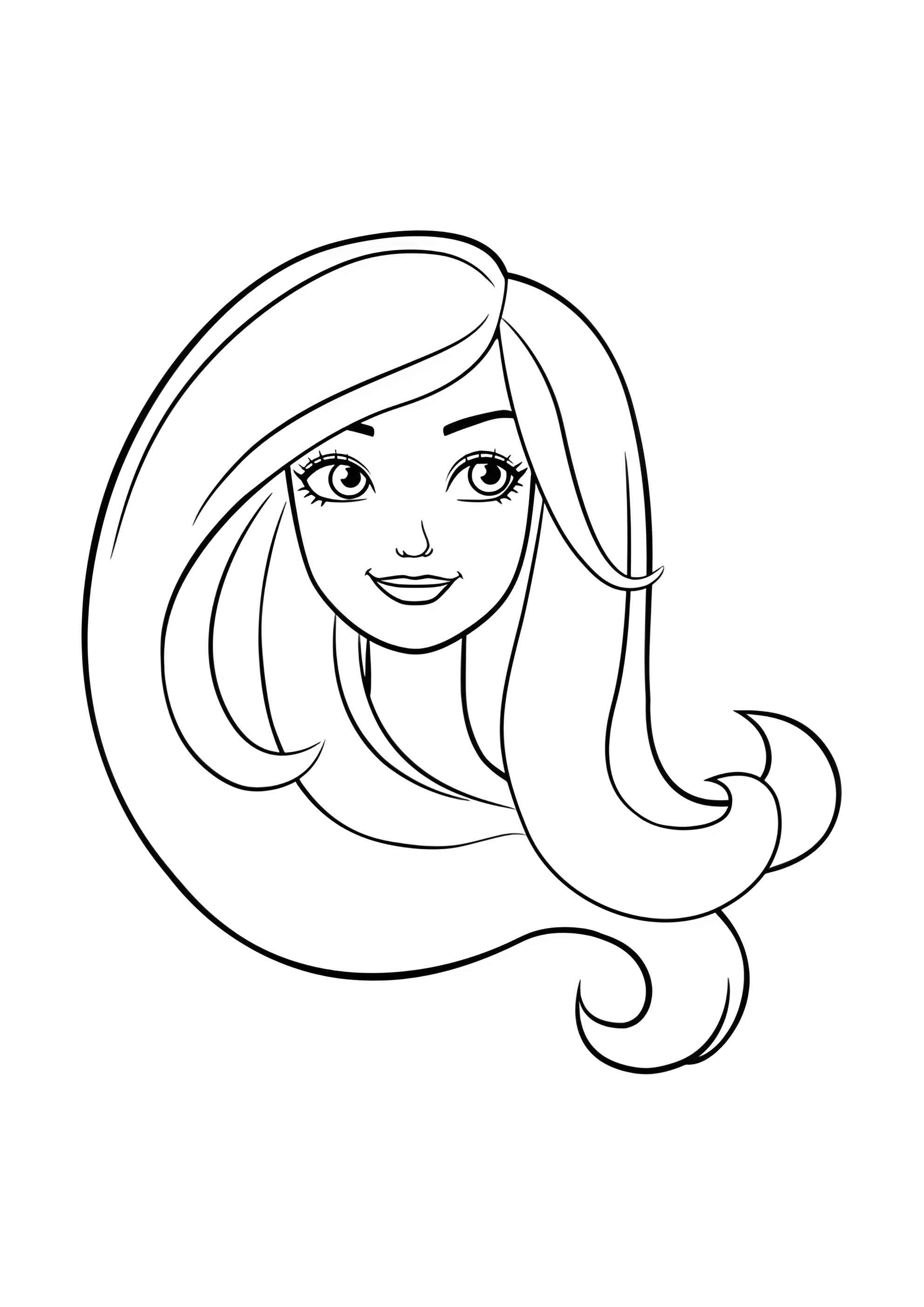 Раскраска Портрет Барби