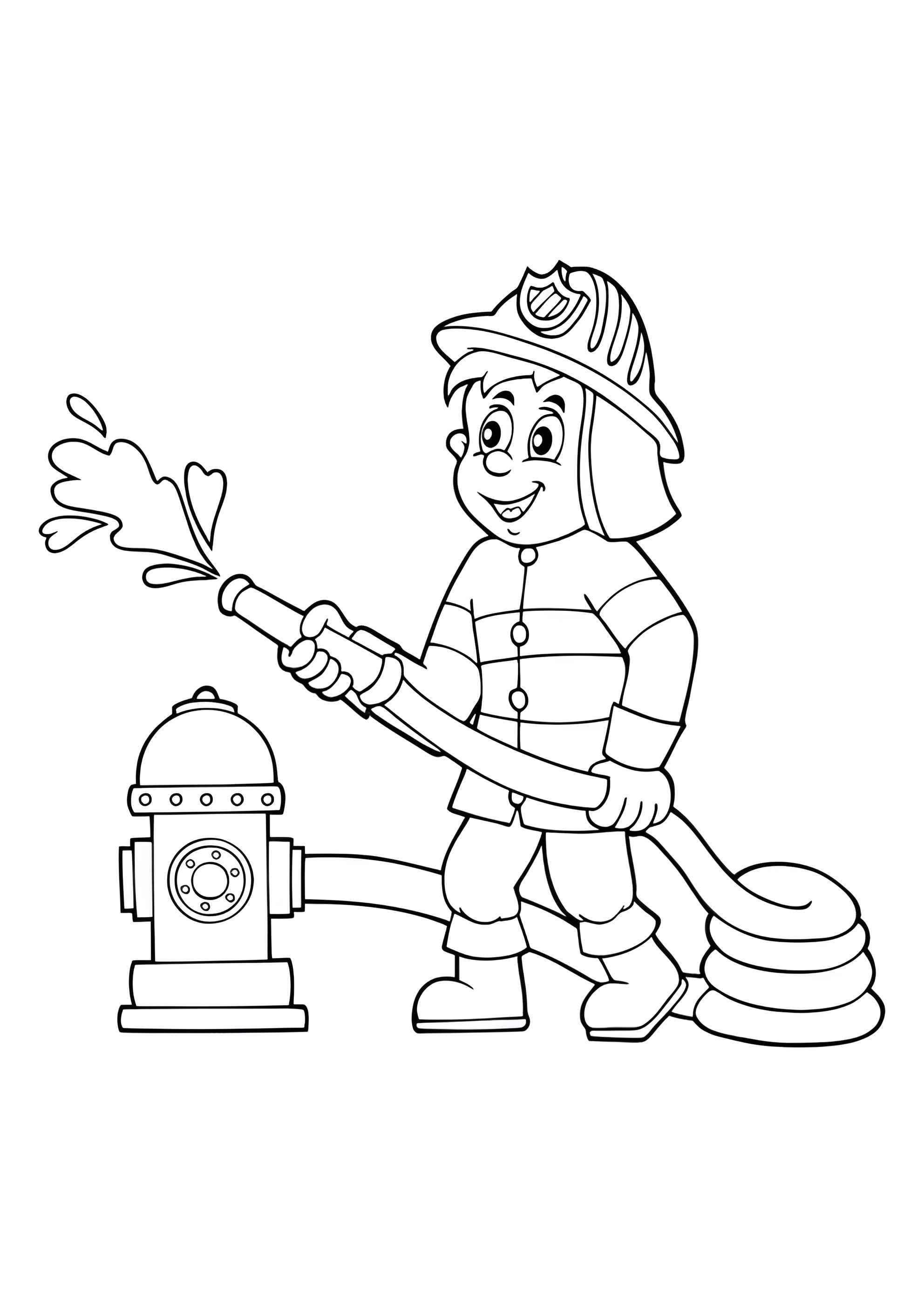 Раскраска Пожарный