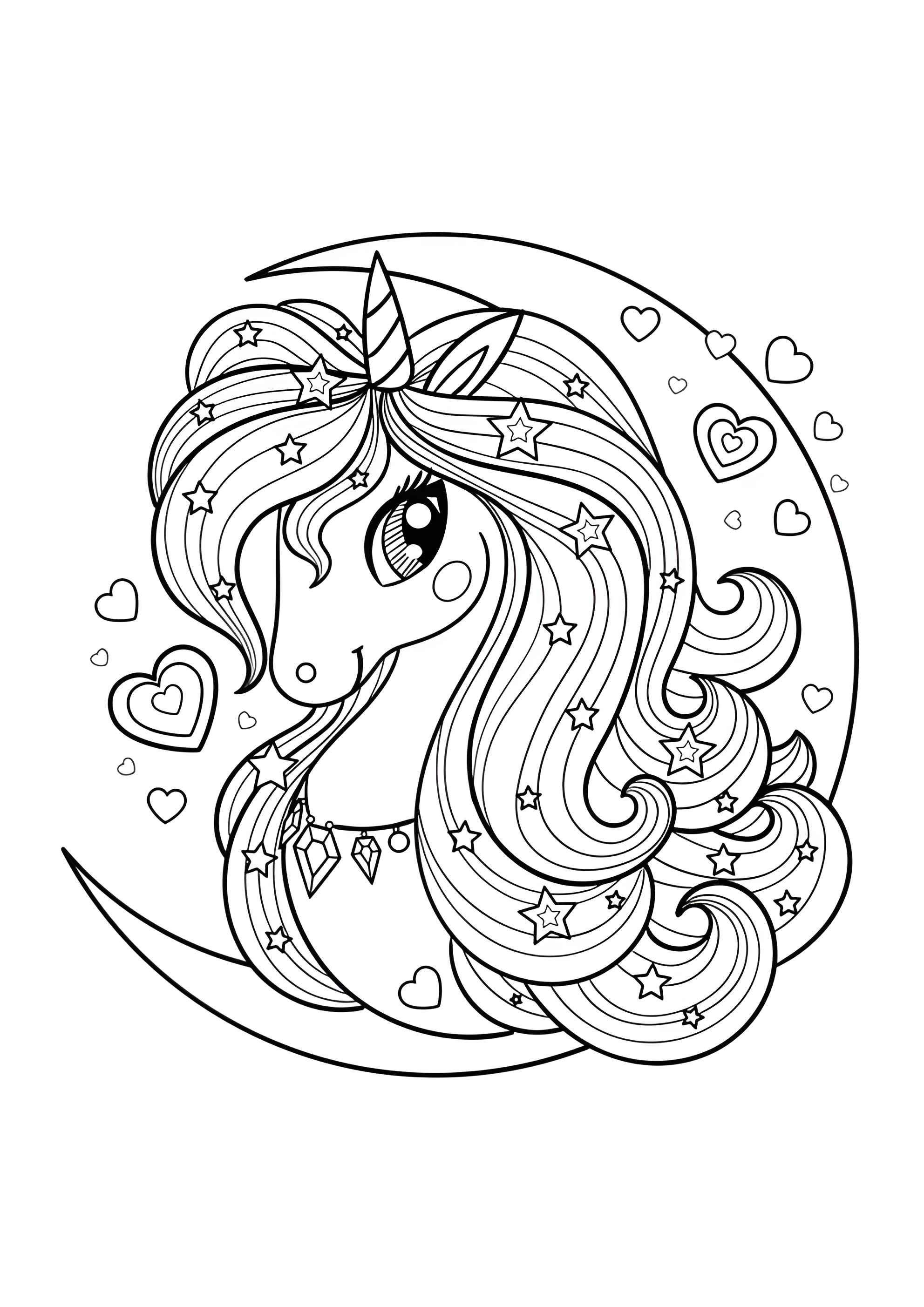 Раскраска Прекрасный единорог