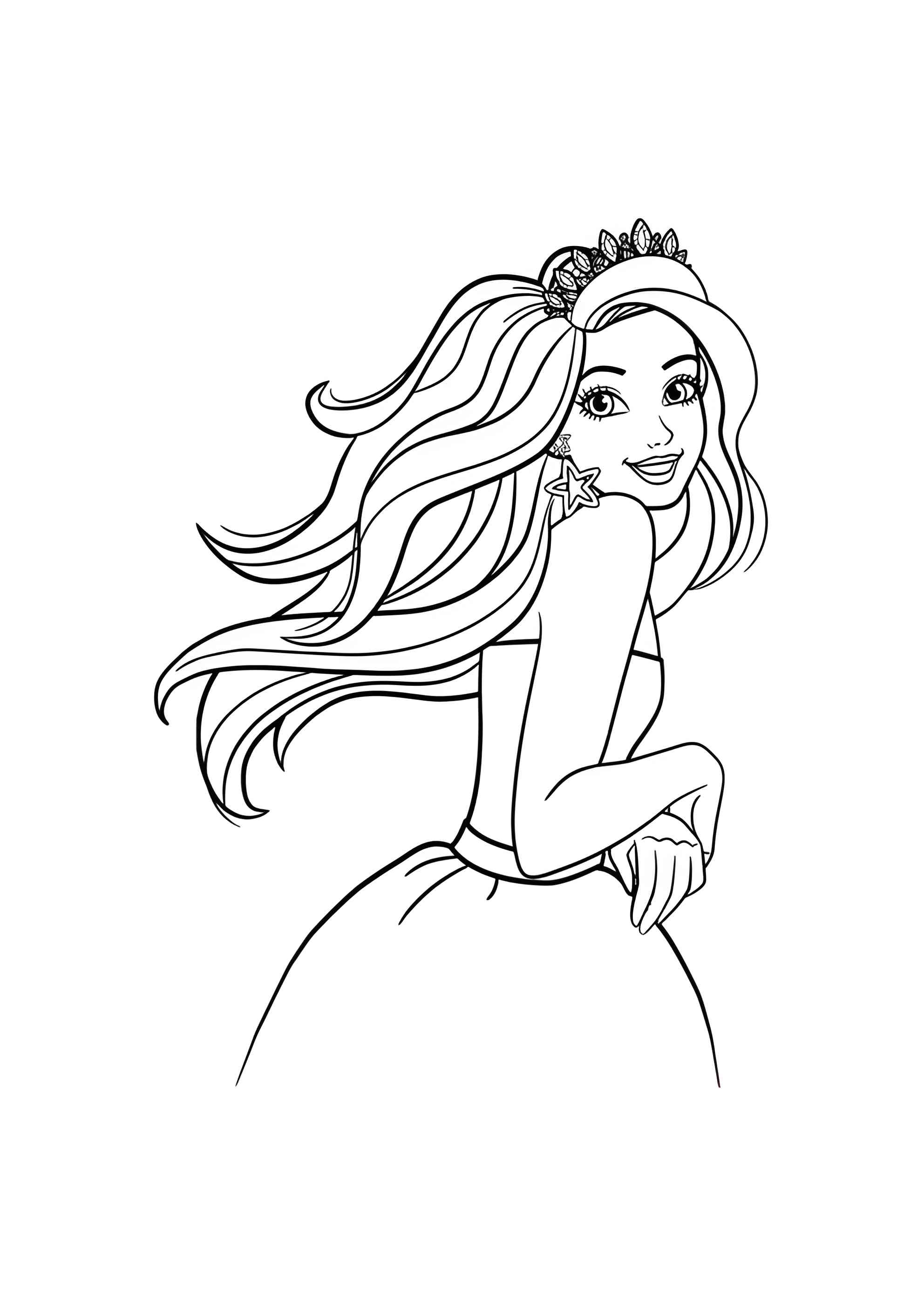 Раскраска Принцесса барби-зайка