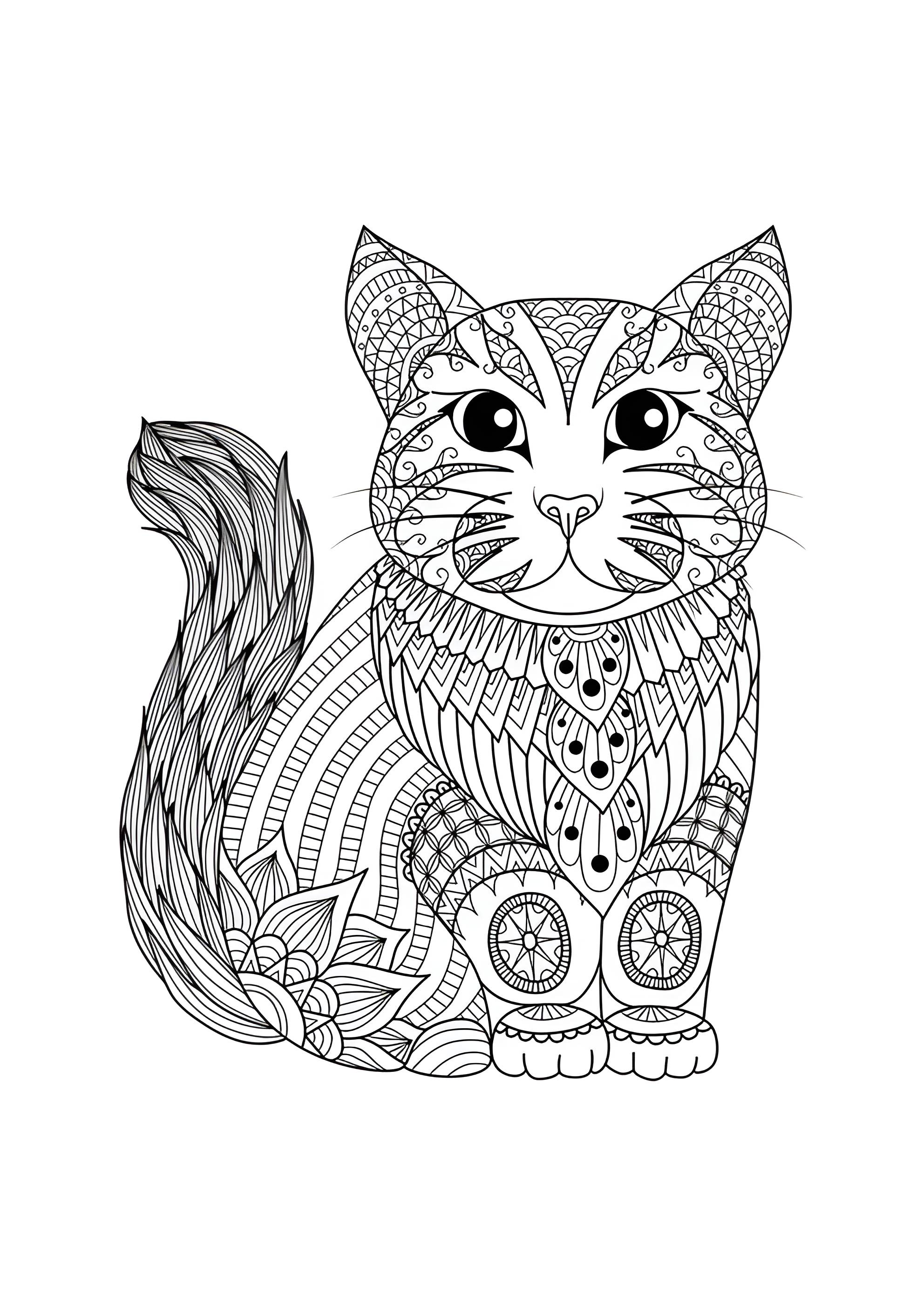 Раскраска Простая кошка