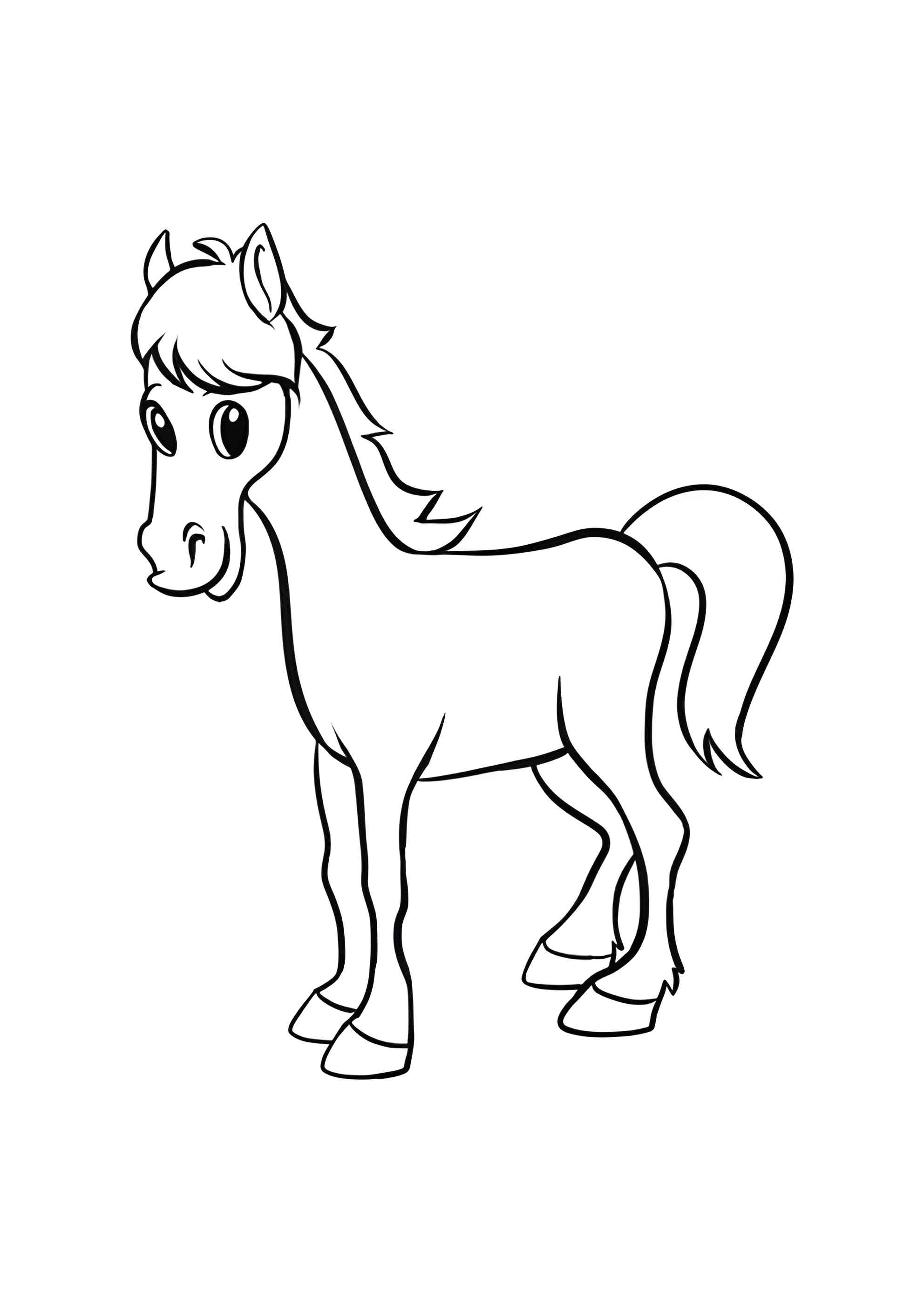 Раскраска Простая лошадка