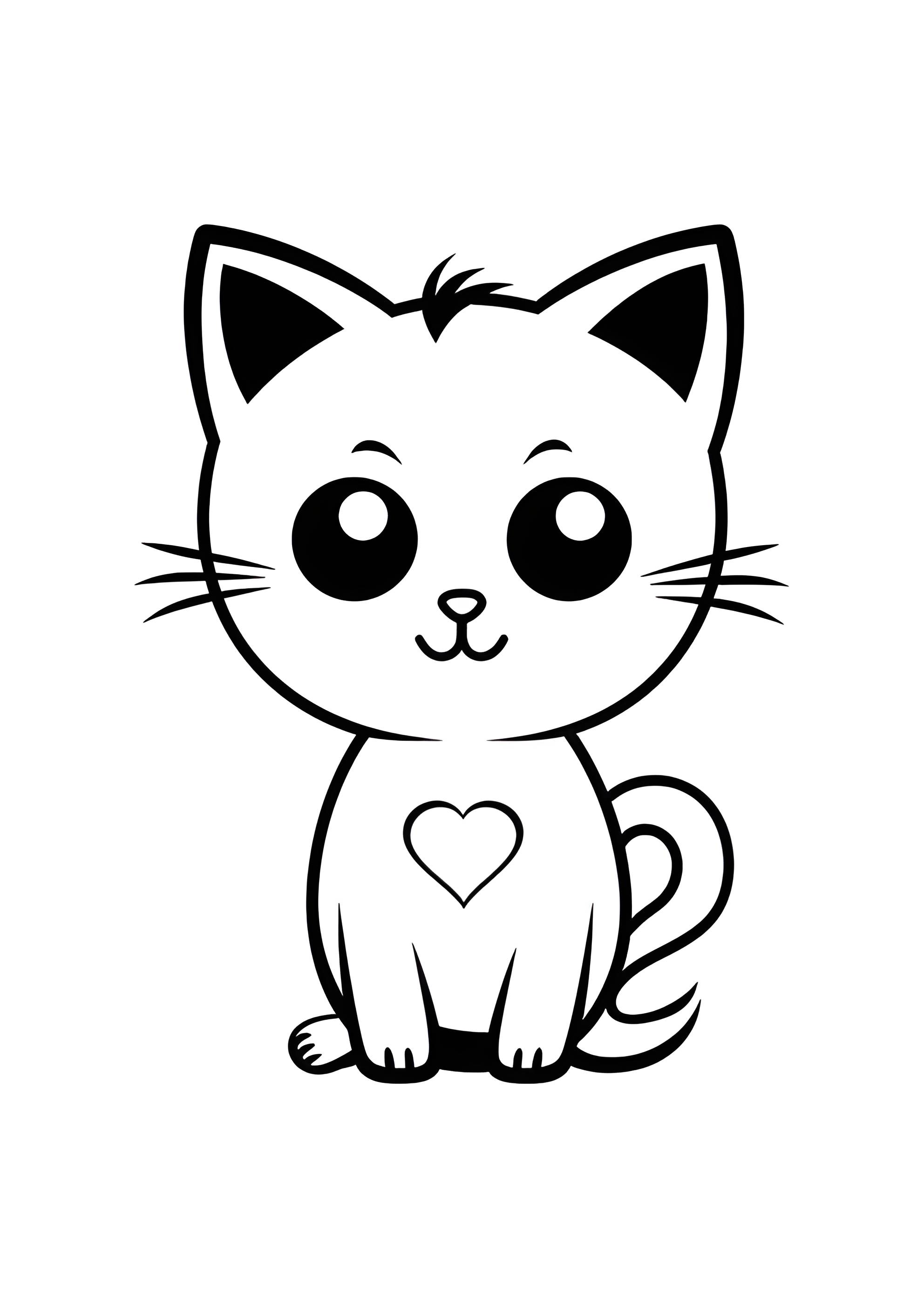 Раскраска Простой котёнок для малышей