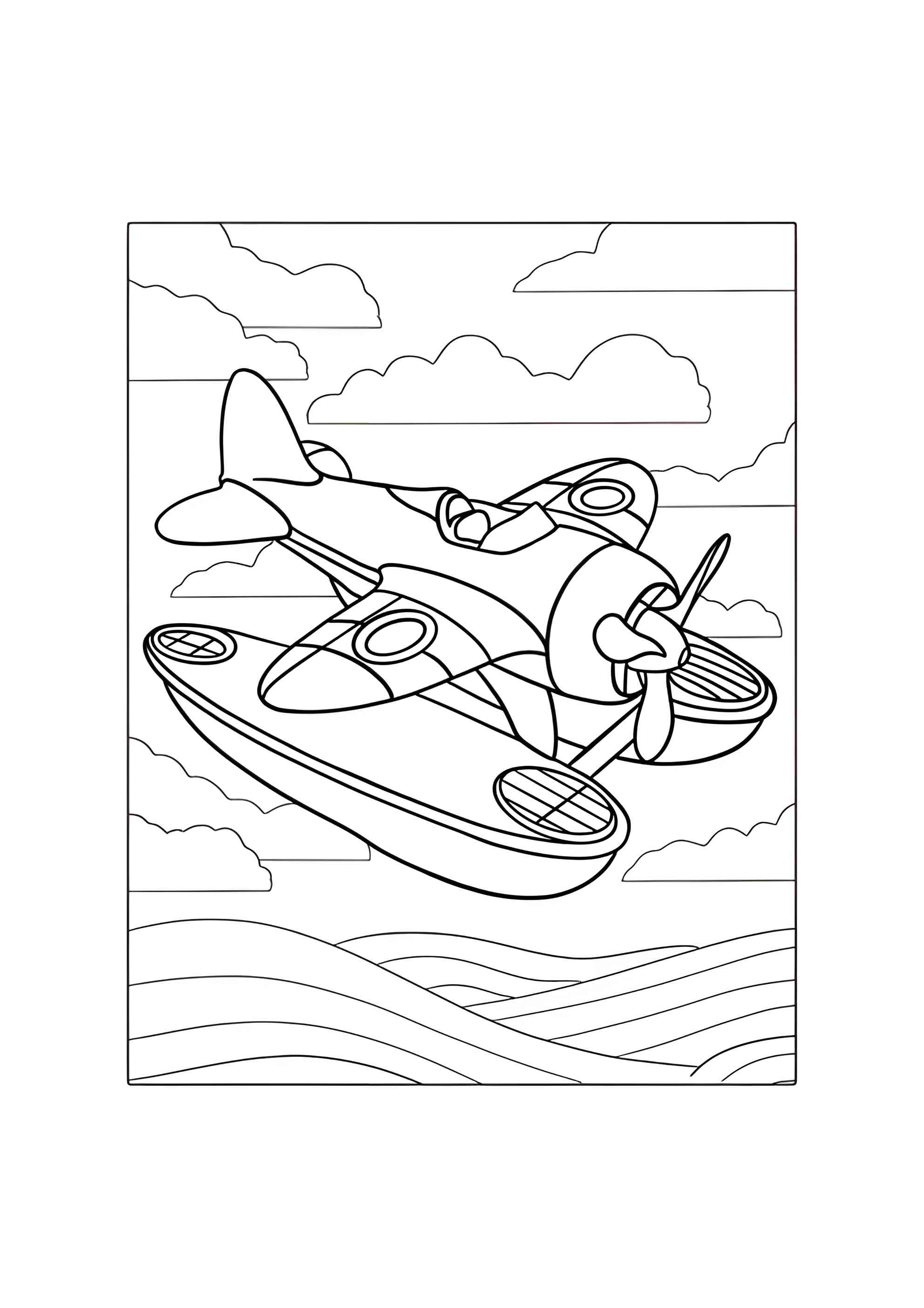 Раскраска Простой морской самолёт