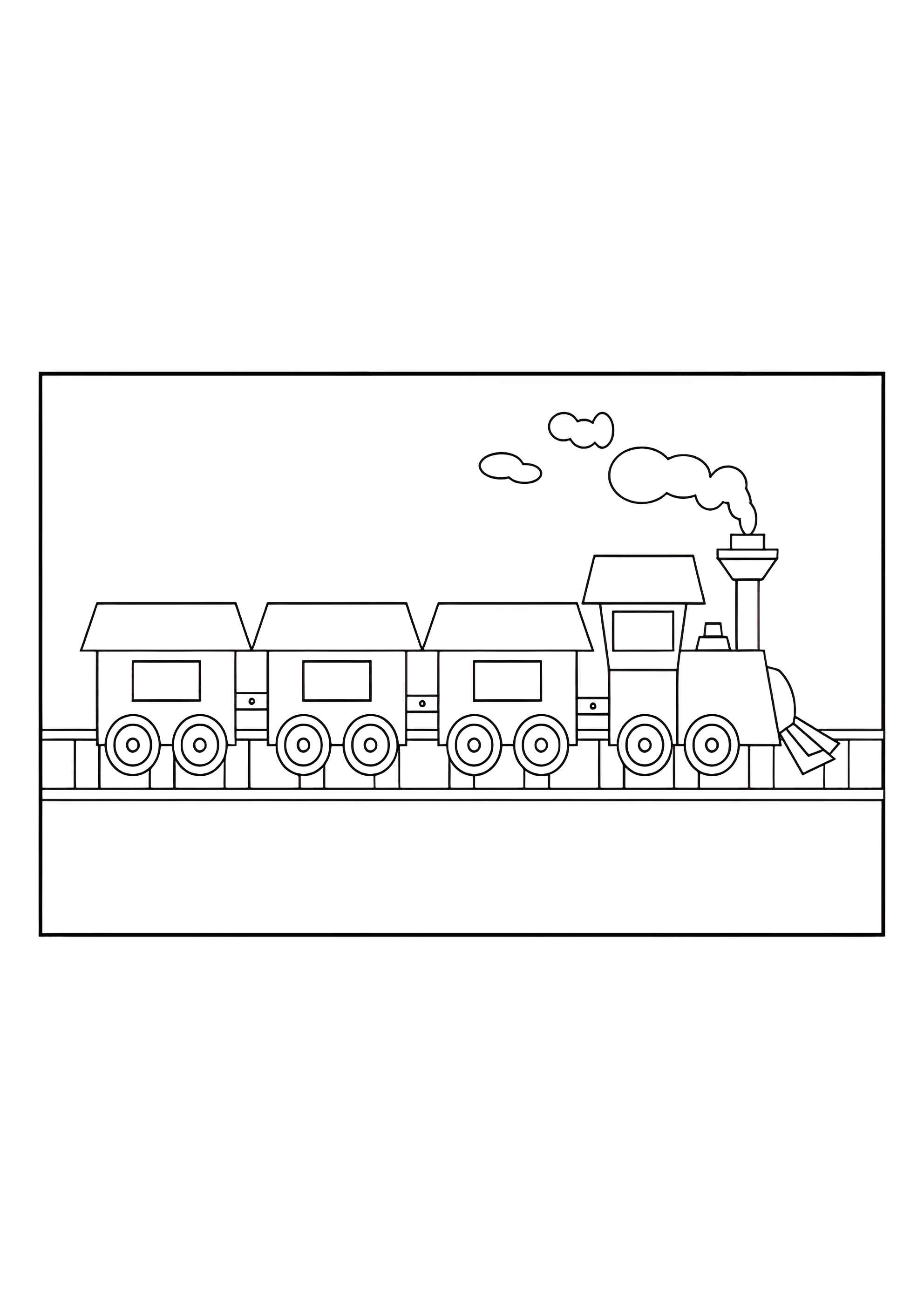 Раскраска Простой паровоз