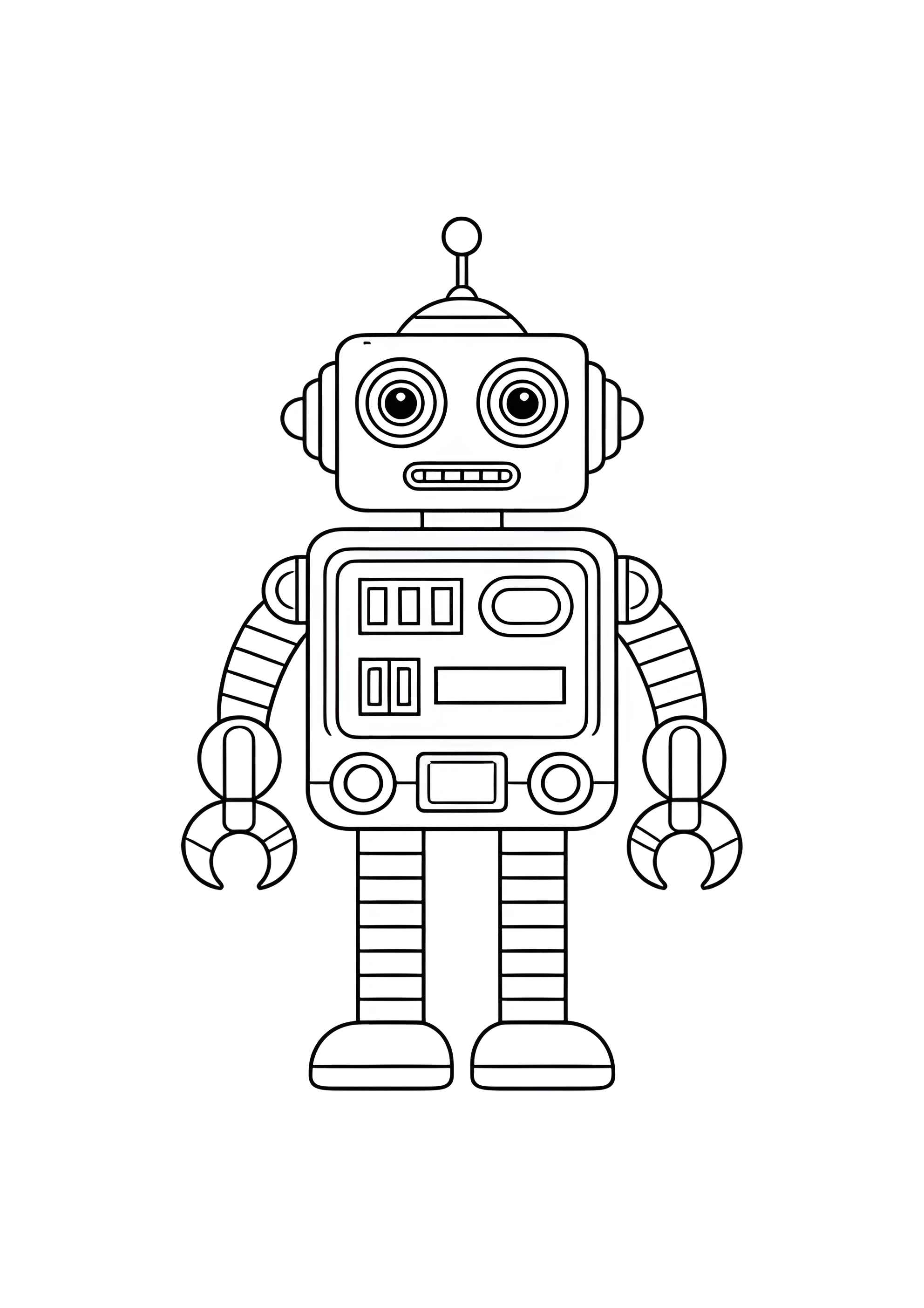 Раскраска Простой робот с антенной