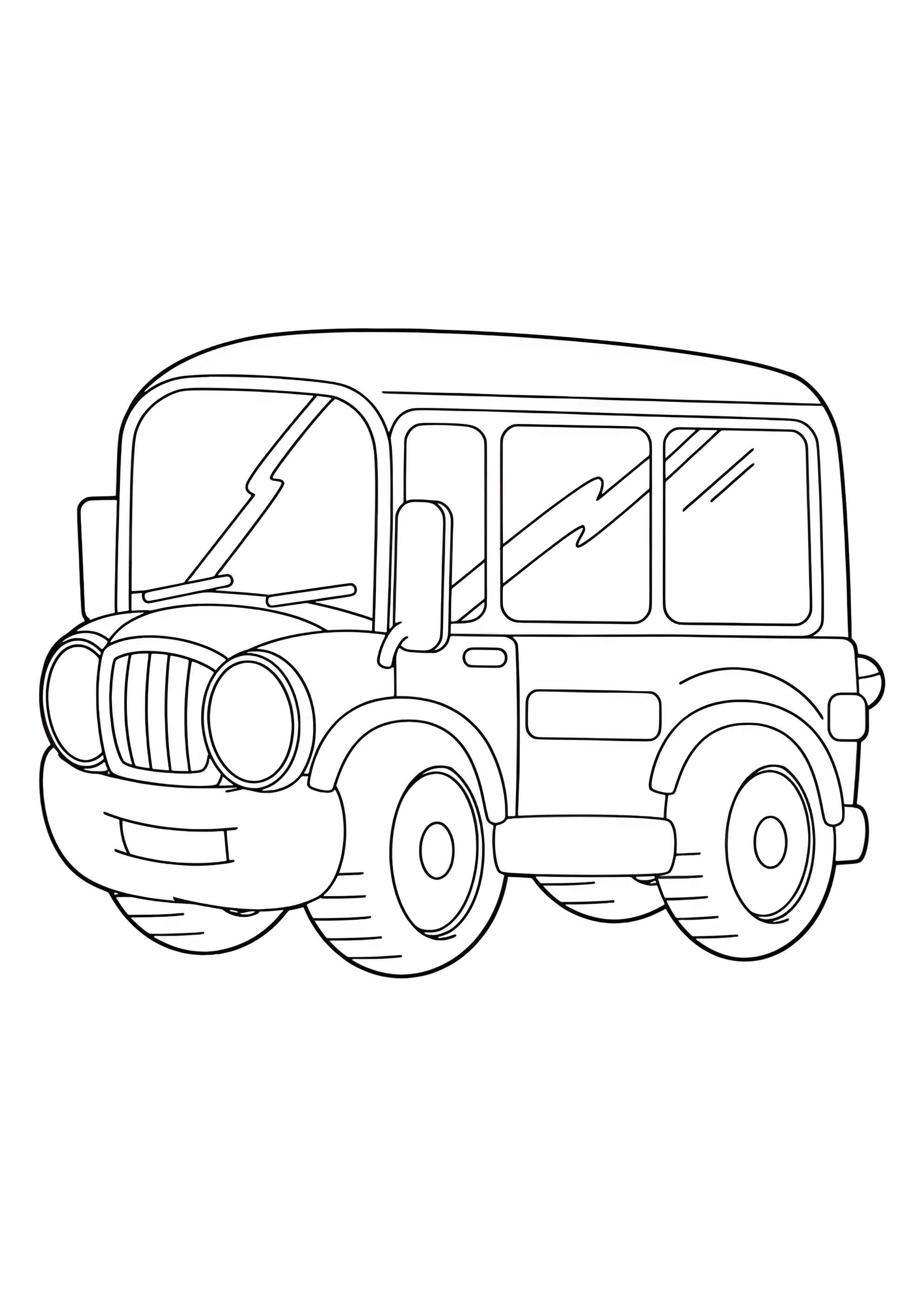 Раскраска Простой старенький автобус