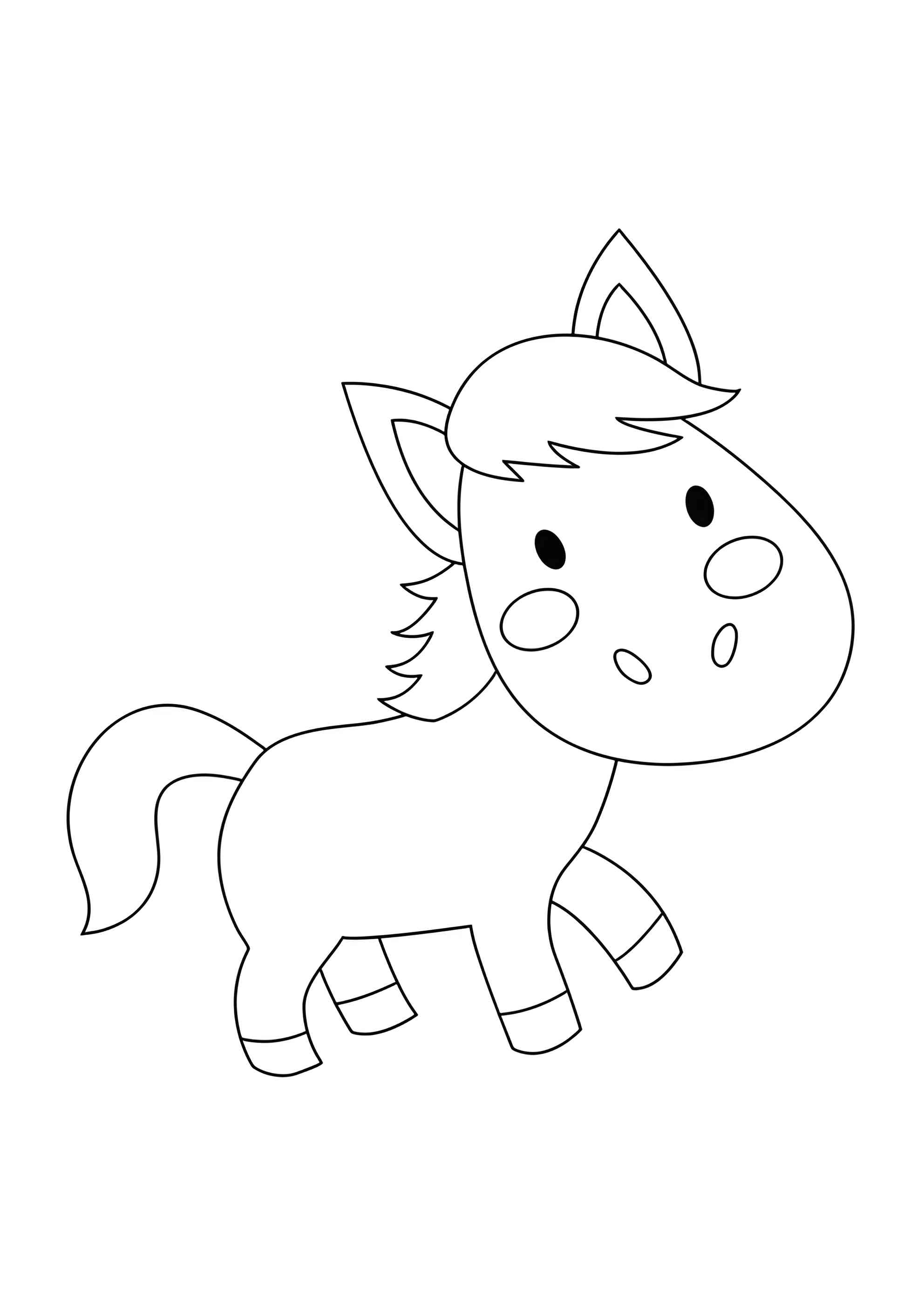 Раскраска Простой жеребенок для малышей