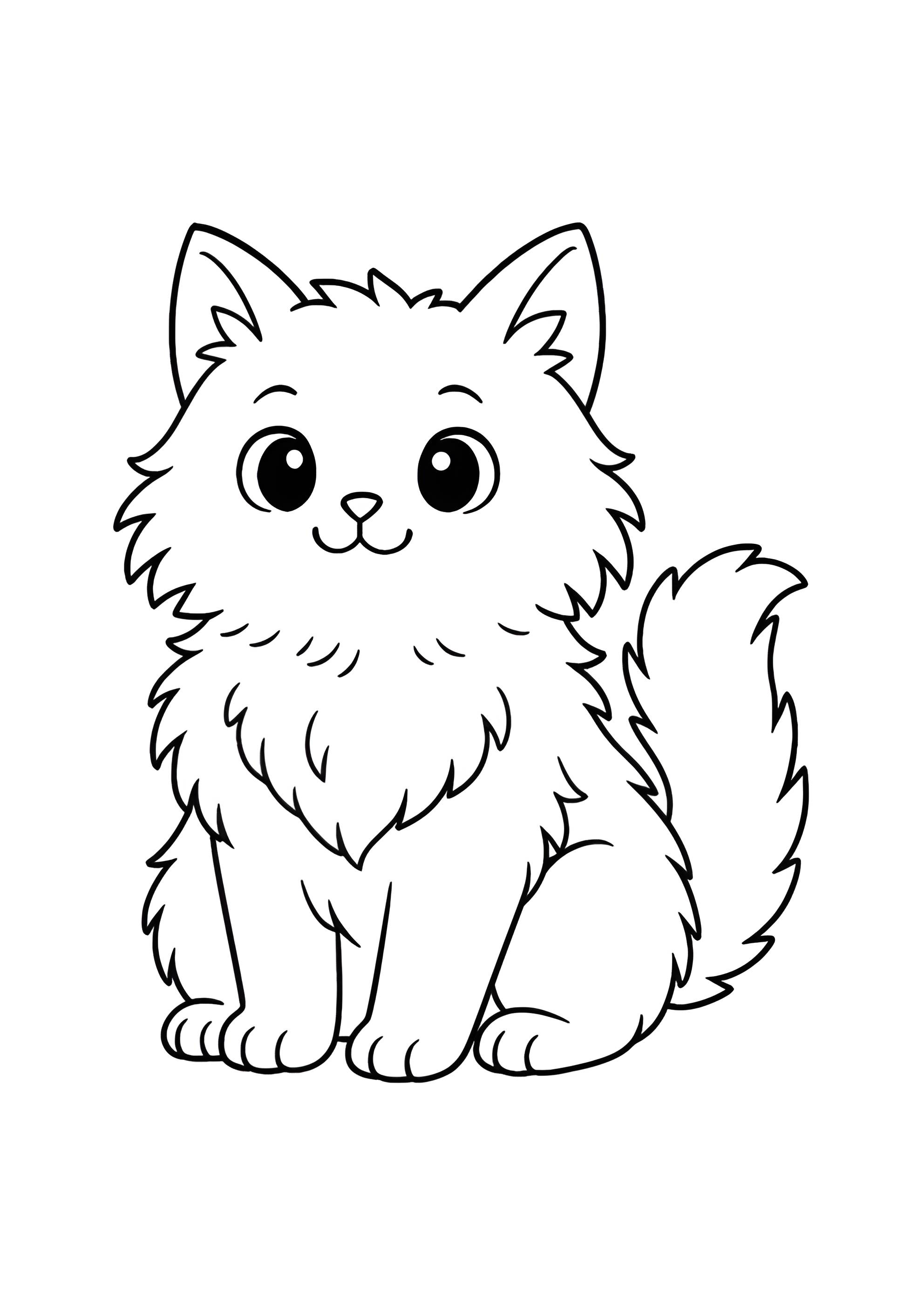 Раскраска Пушистый кот