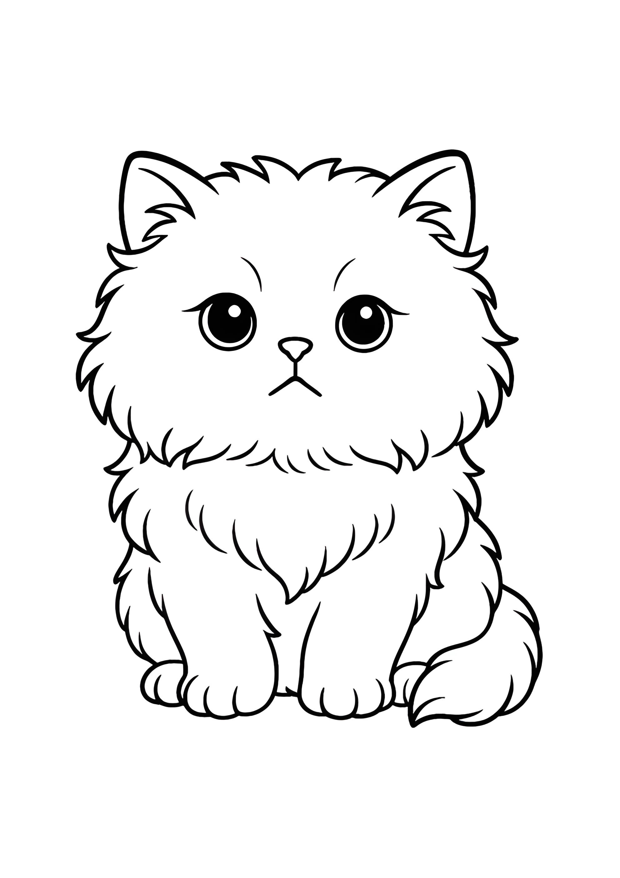 Раскраска Пушистый персидский кот
