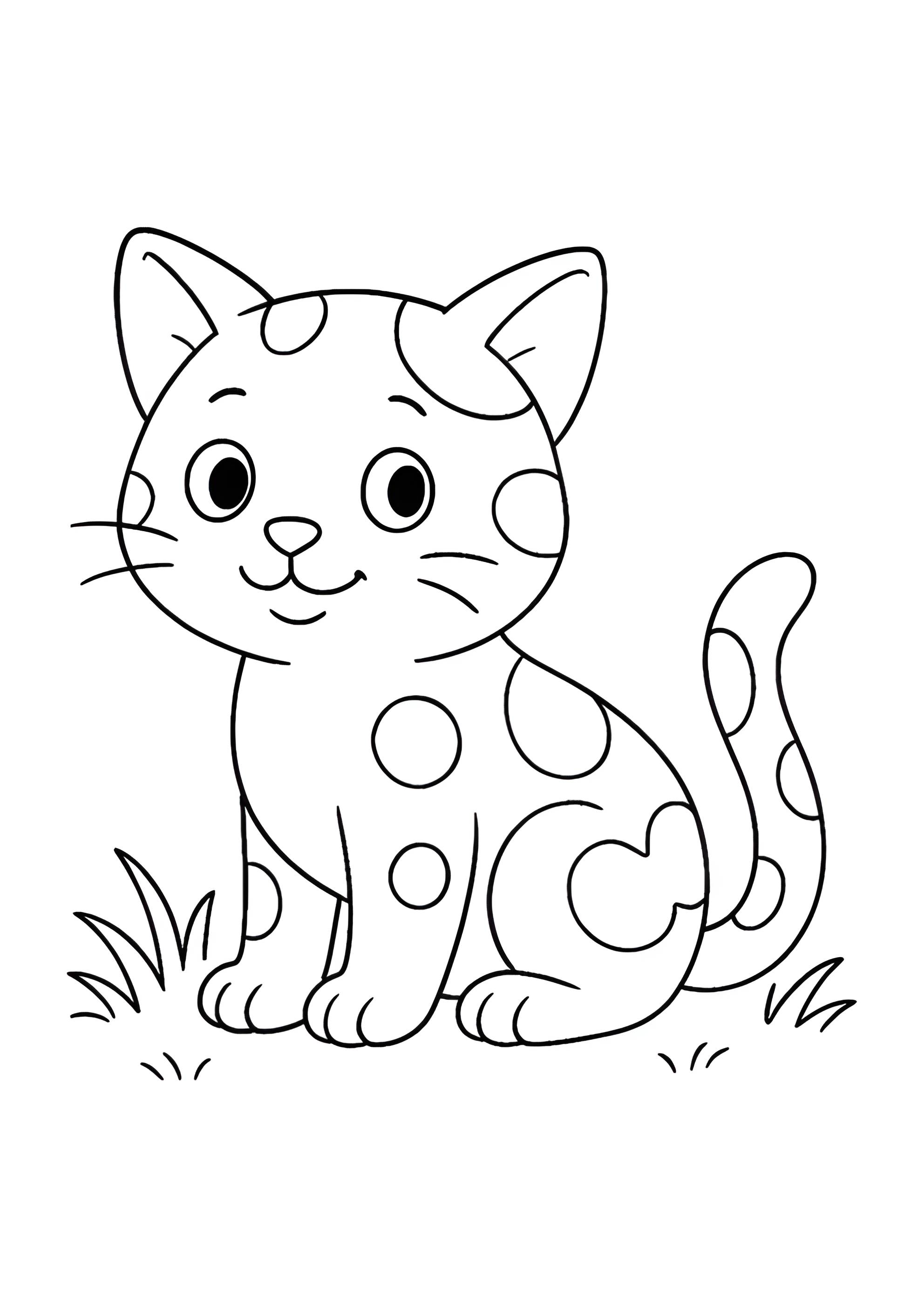 Раскраска Пятнистая кошка