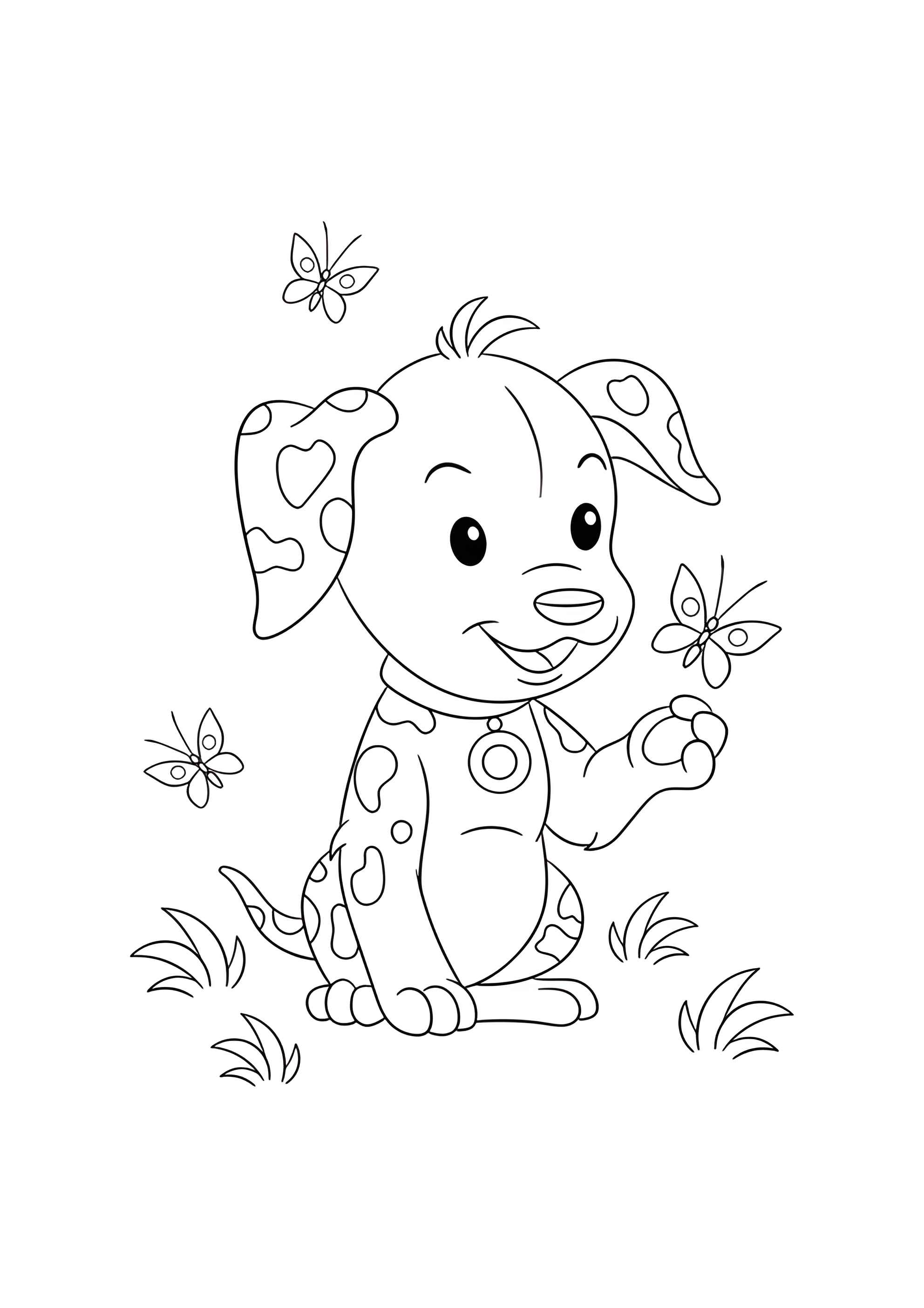 Раскраска Пятнистый щенок