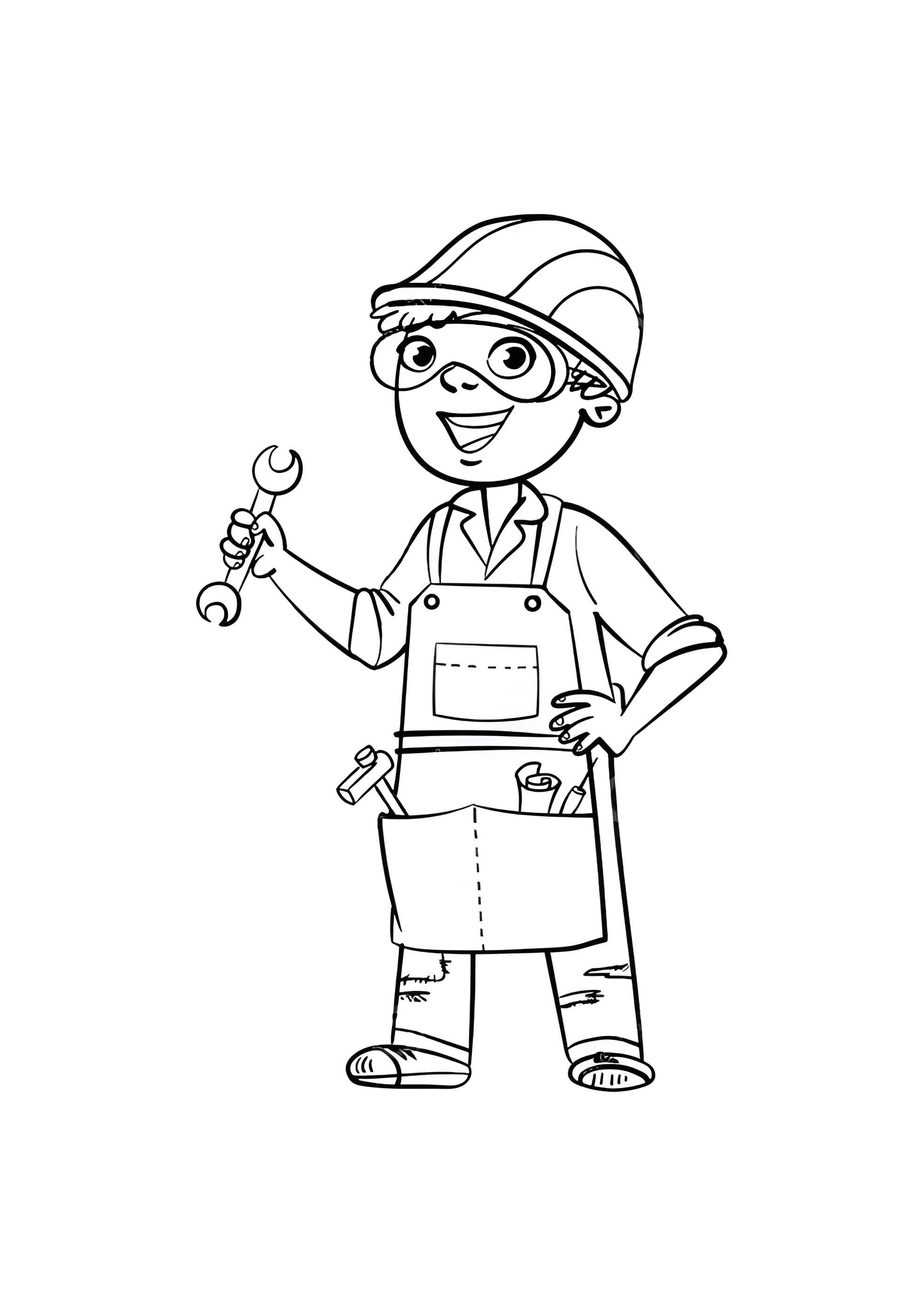 Раскраска Рабочий-строитель