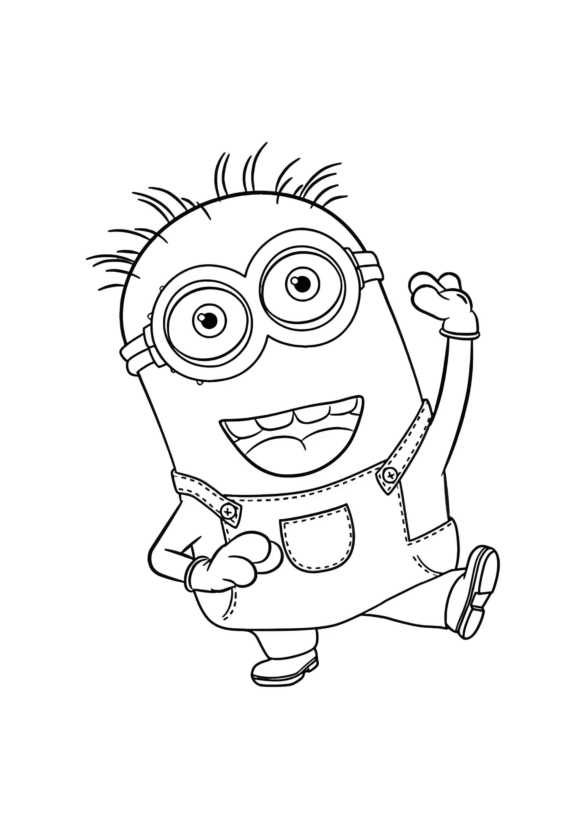Раскраска Радостный миньон Кевин