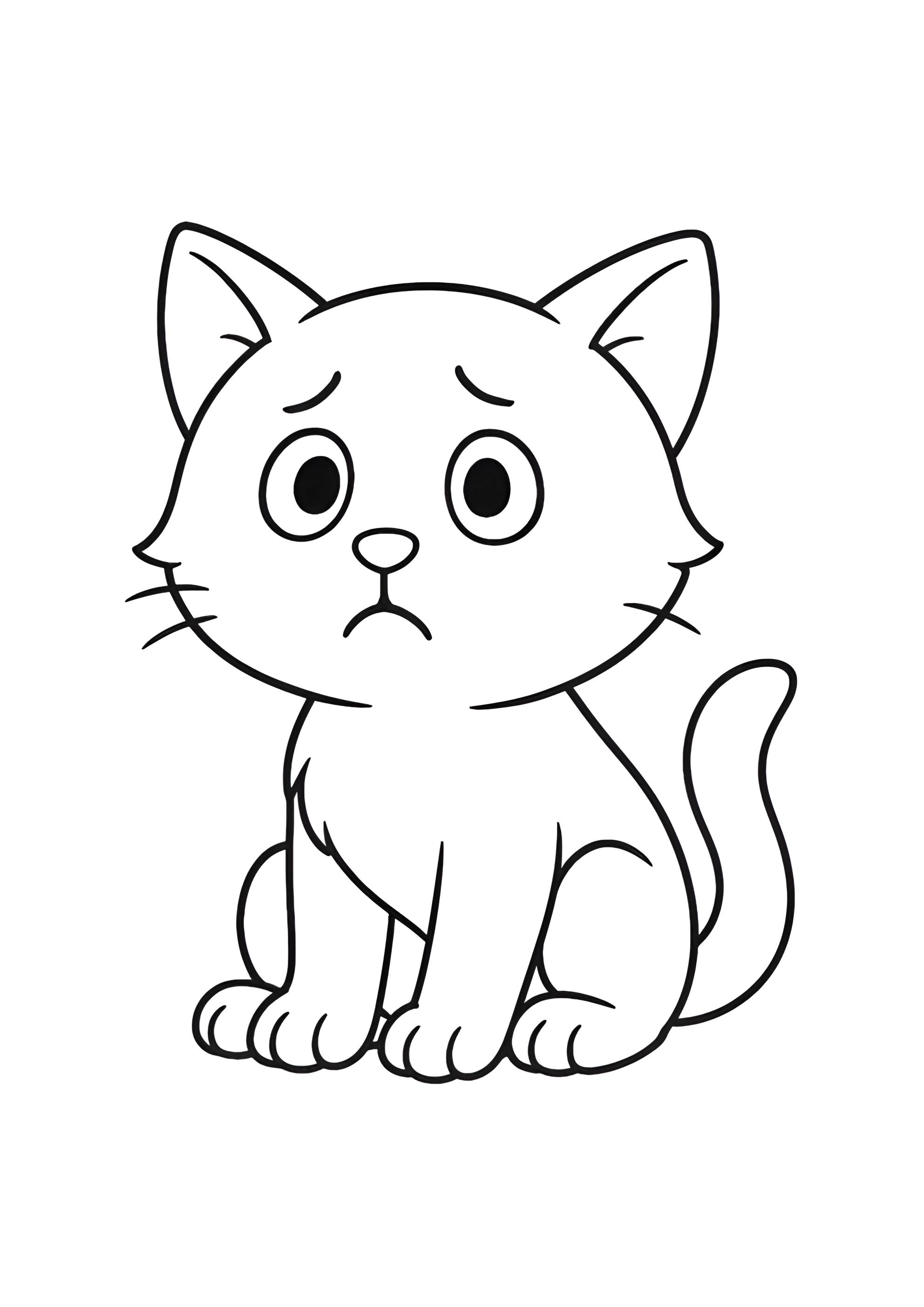 Раскраска Растерянный кот