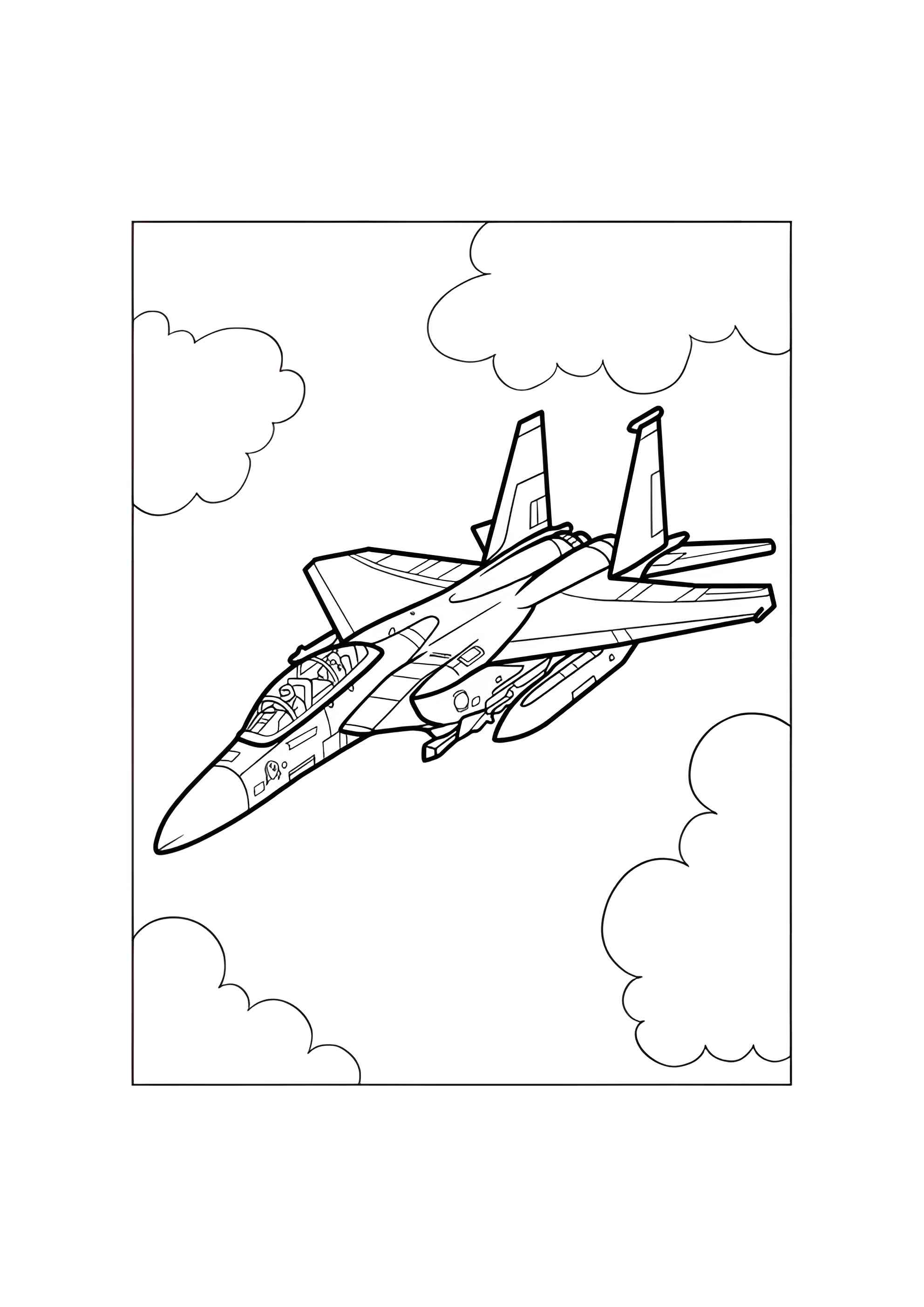 Раскраска Реактивный самолет Boeing F-15