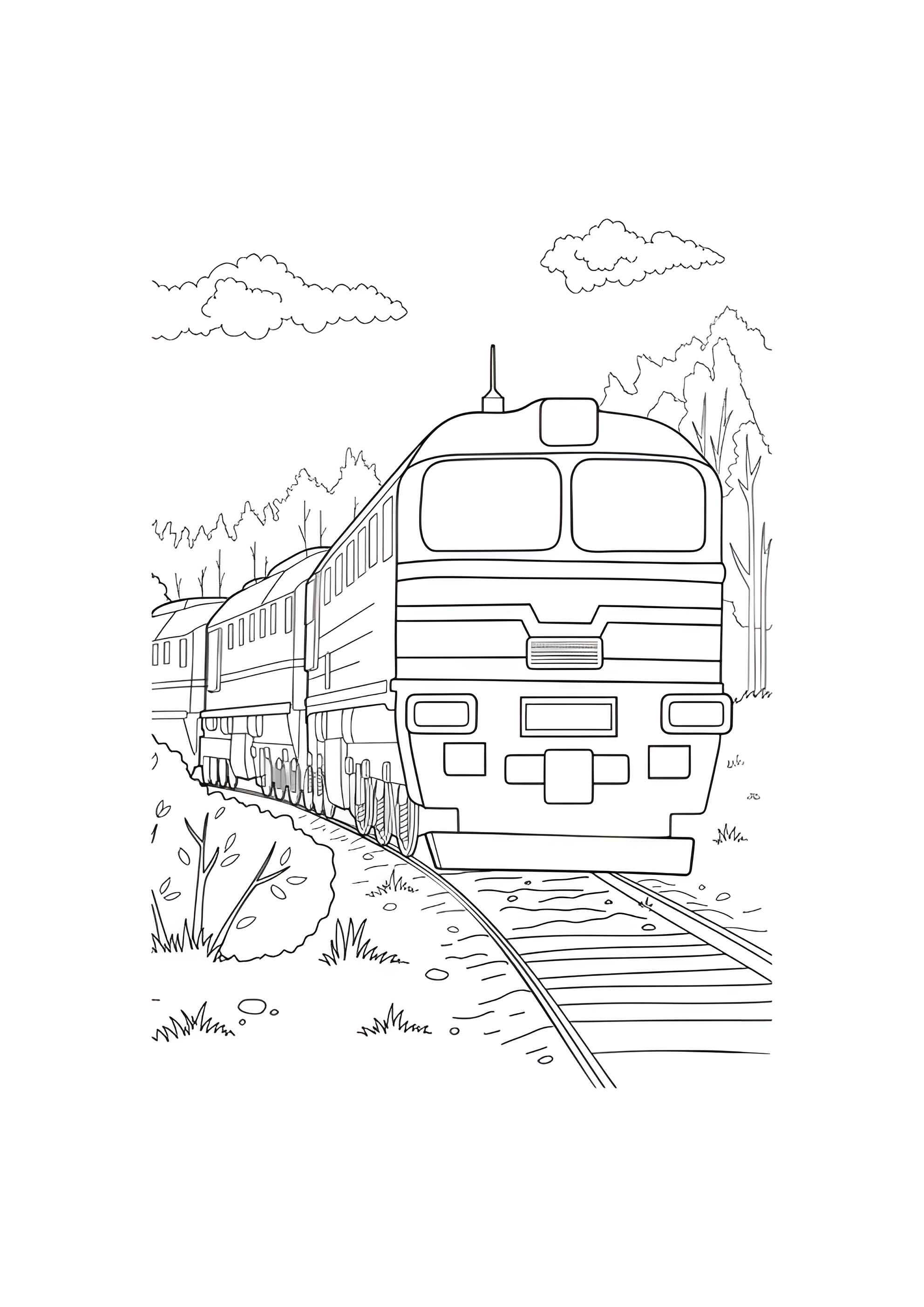 Раскраска Реалистичный поезд