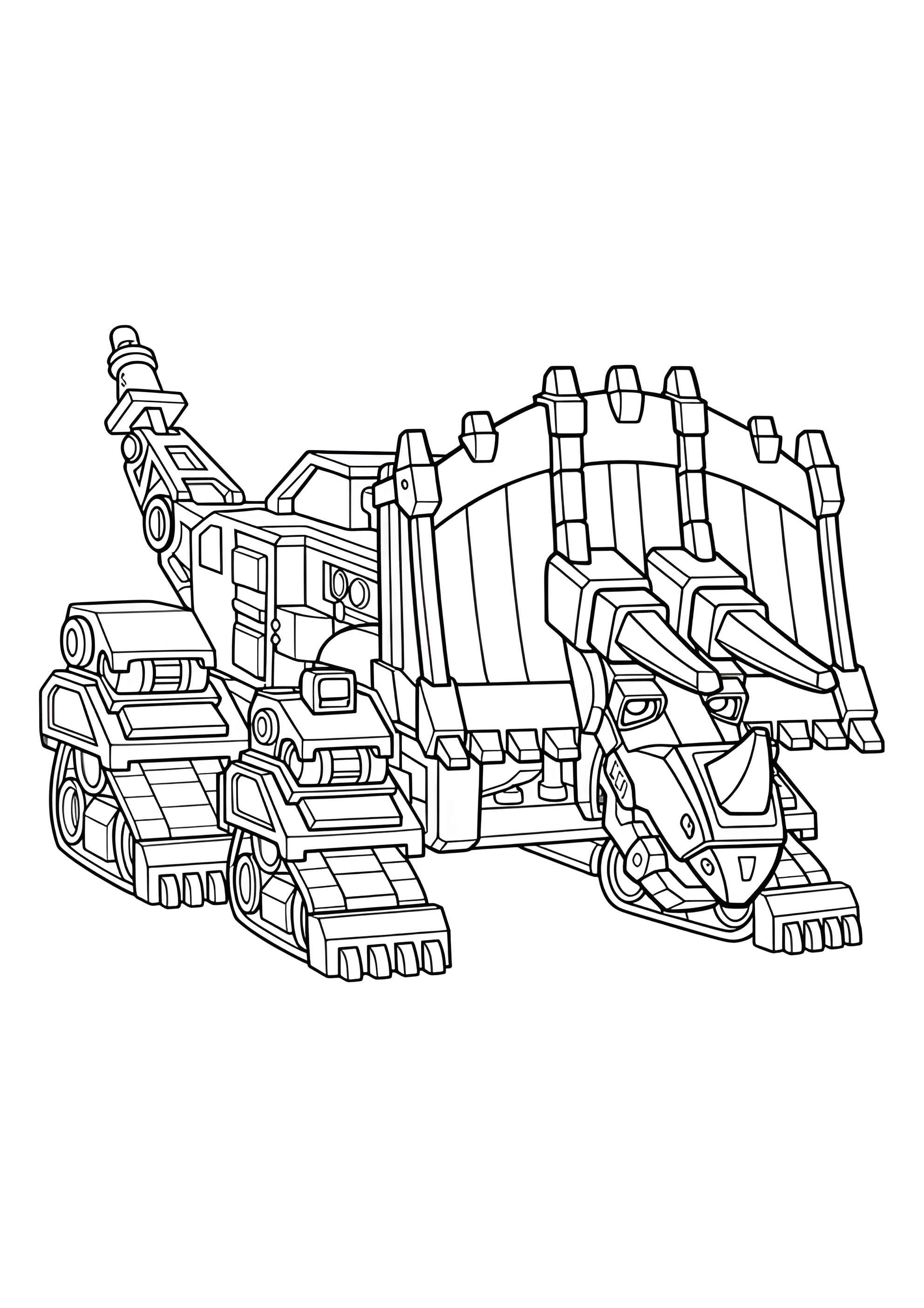 Раскраска Робот динозавр Дозер