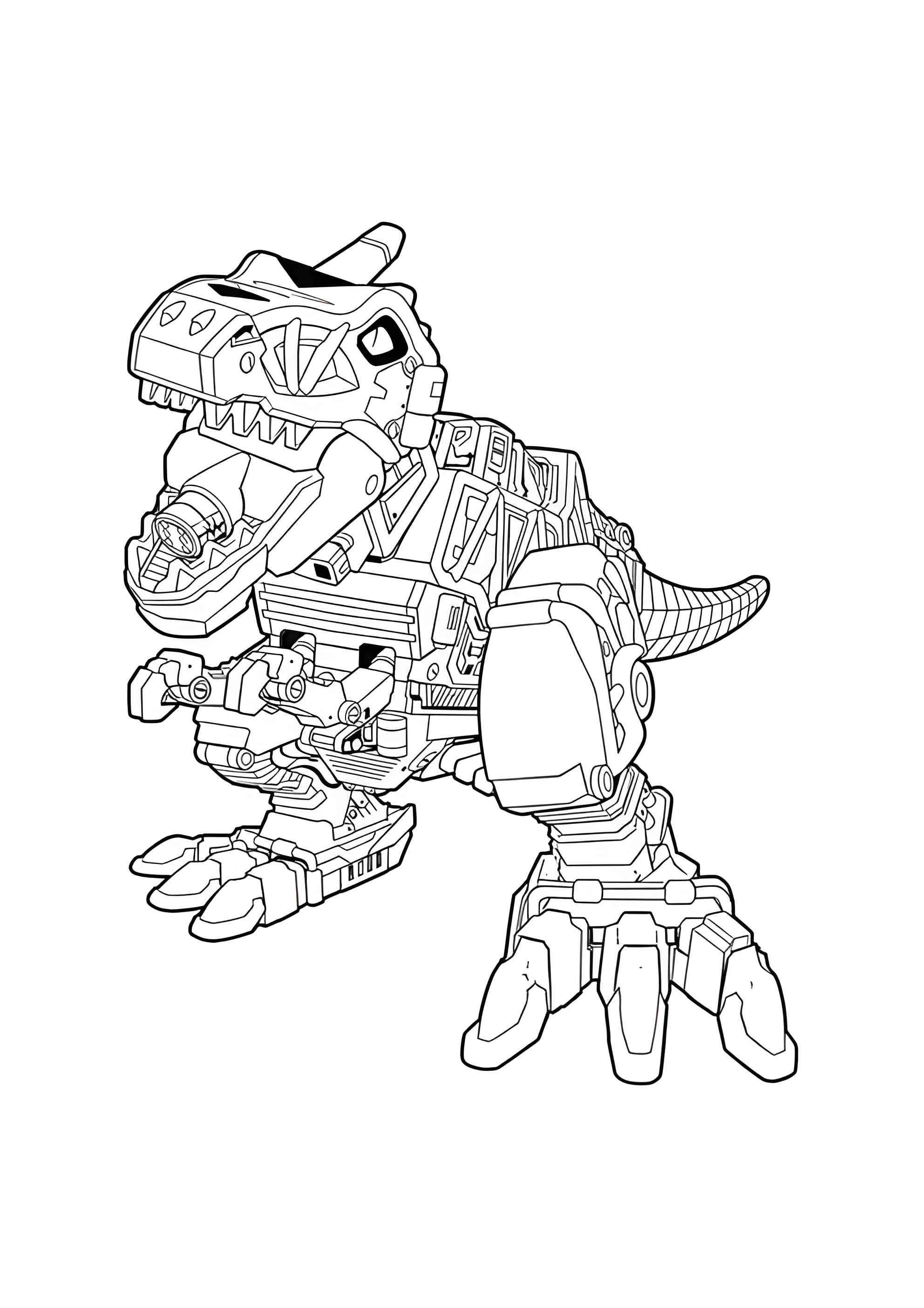 Раскраска Робот динозавр Т-Рекс