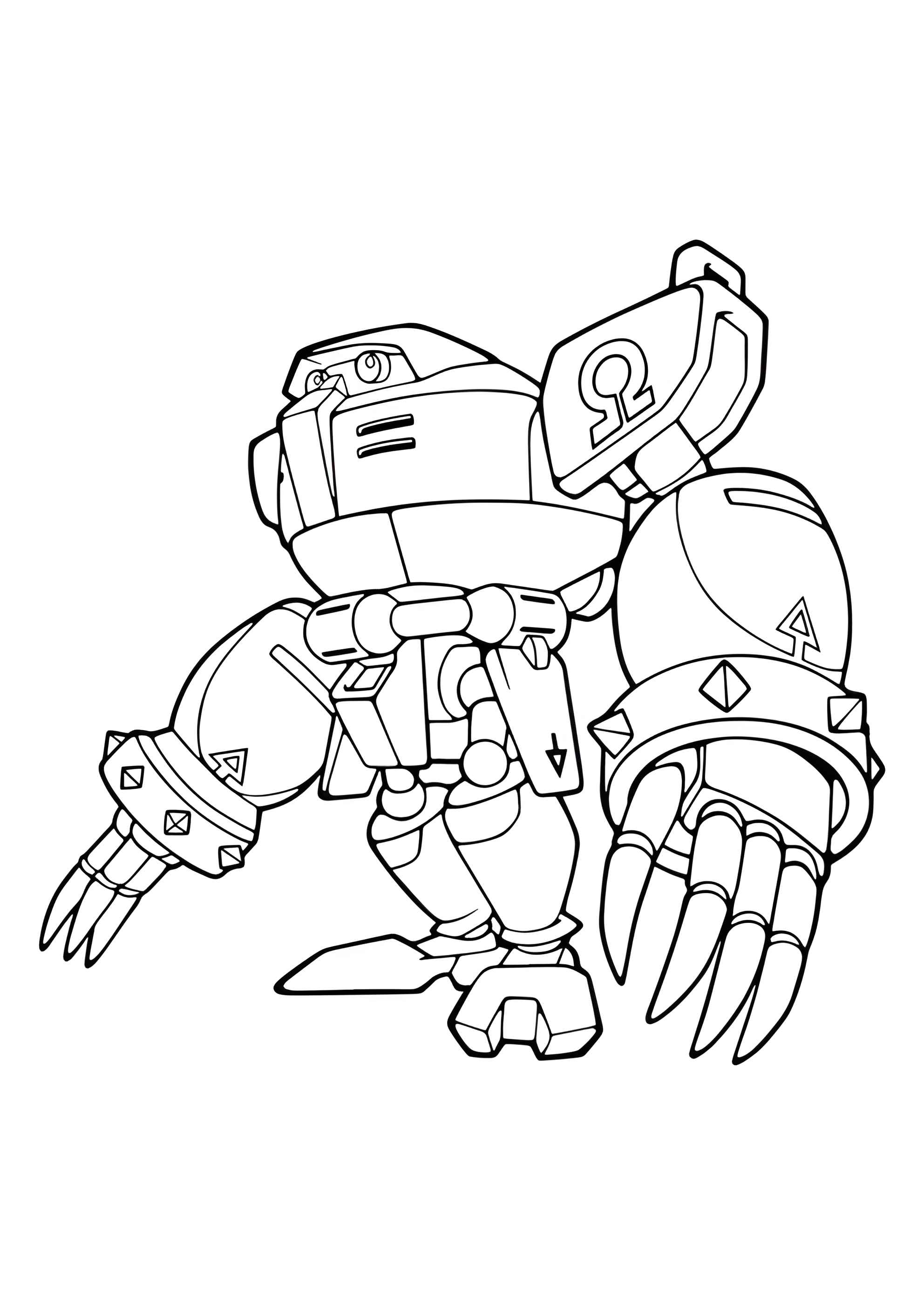 Раскраска Робот Е 123 Омега из Соника