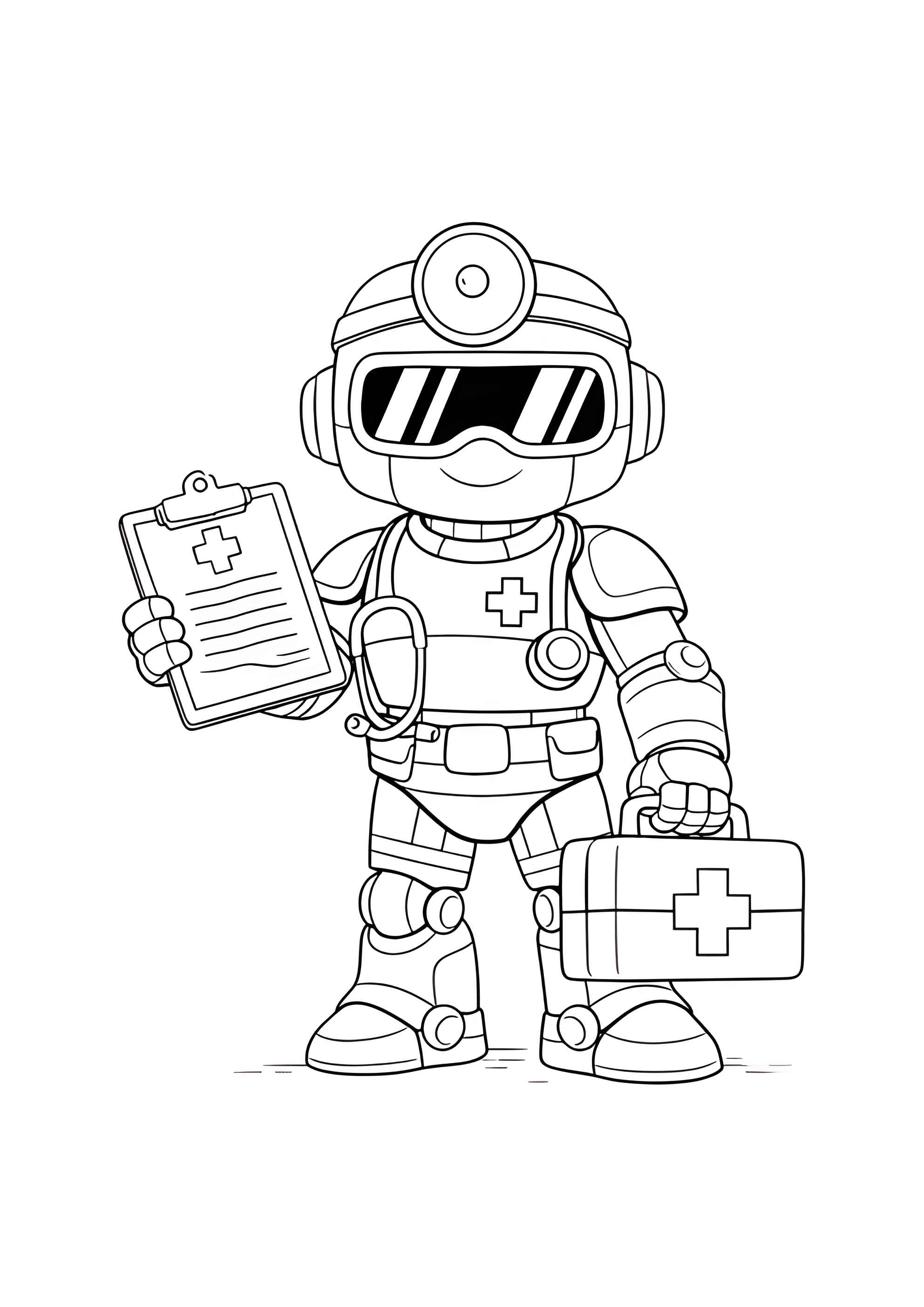 Раскраска Робот-медик