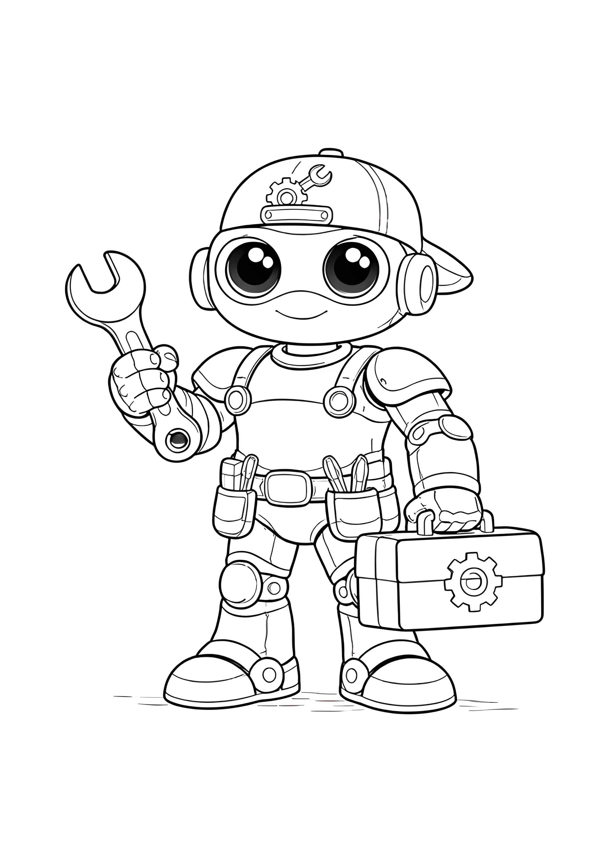 Раскраска Робот-механик