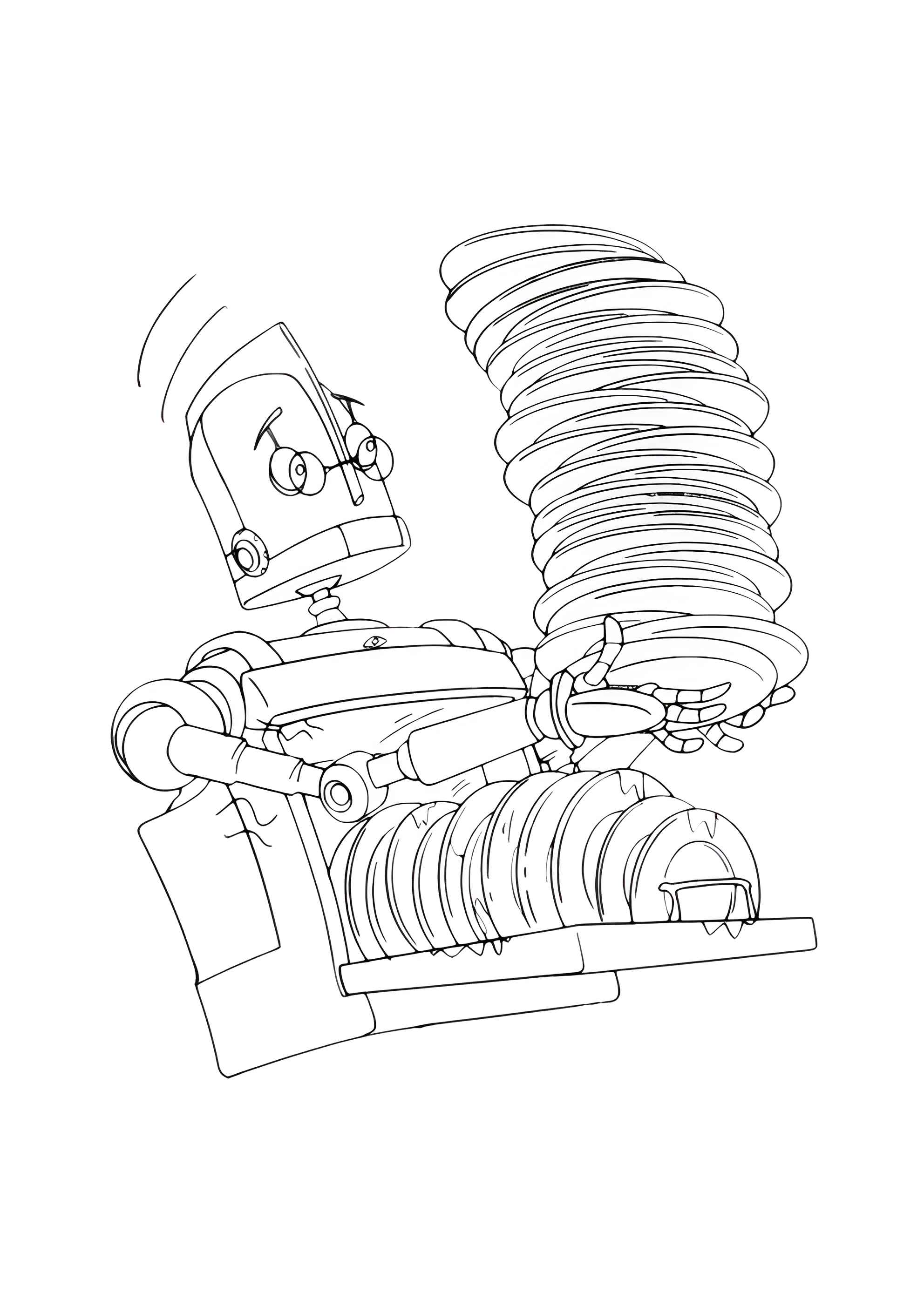 Раскраска Робот несет тарелки