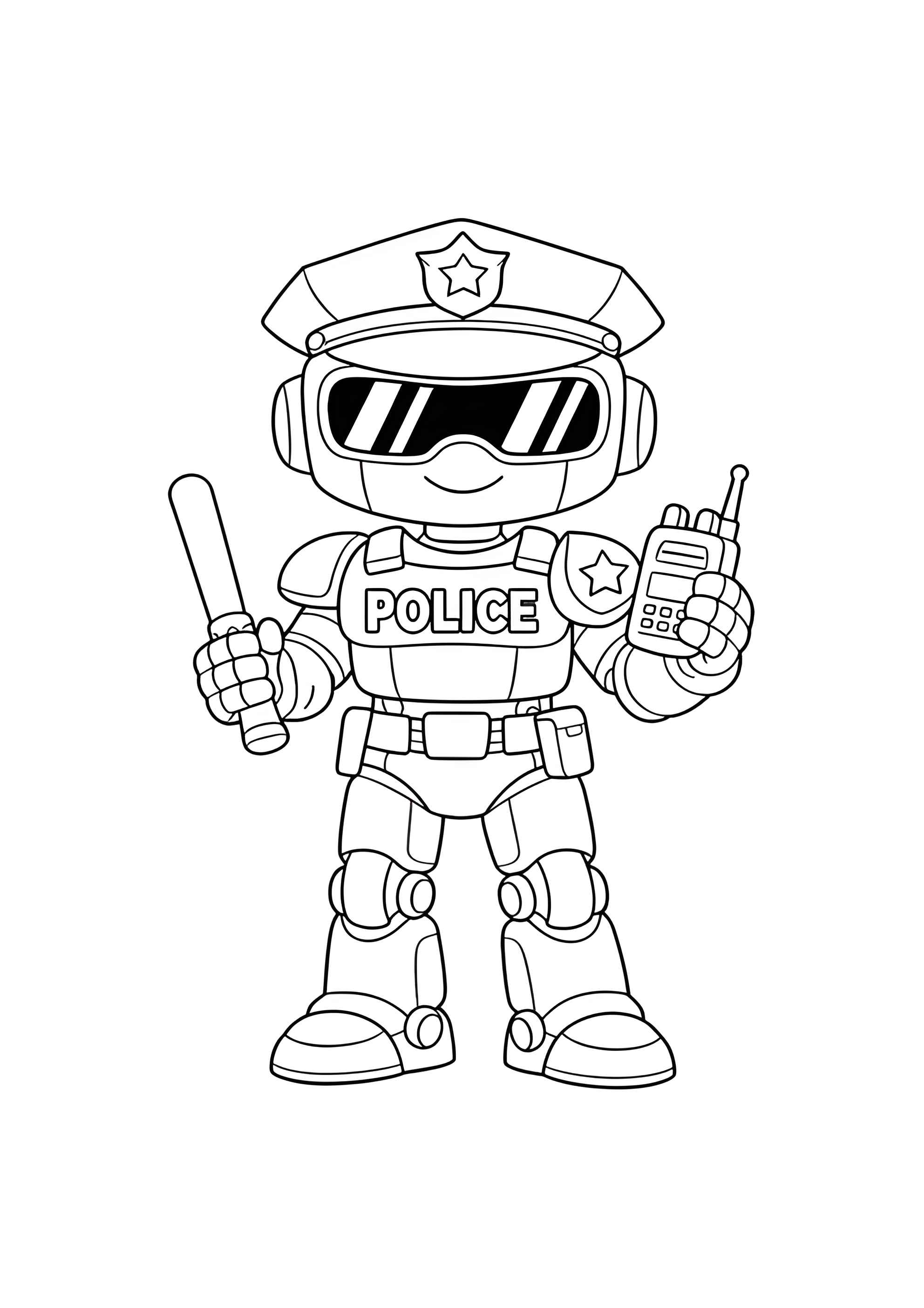 Раскраска Робот-полицейский
