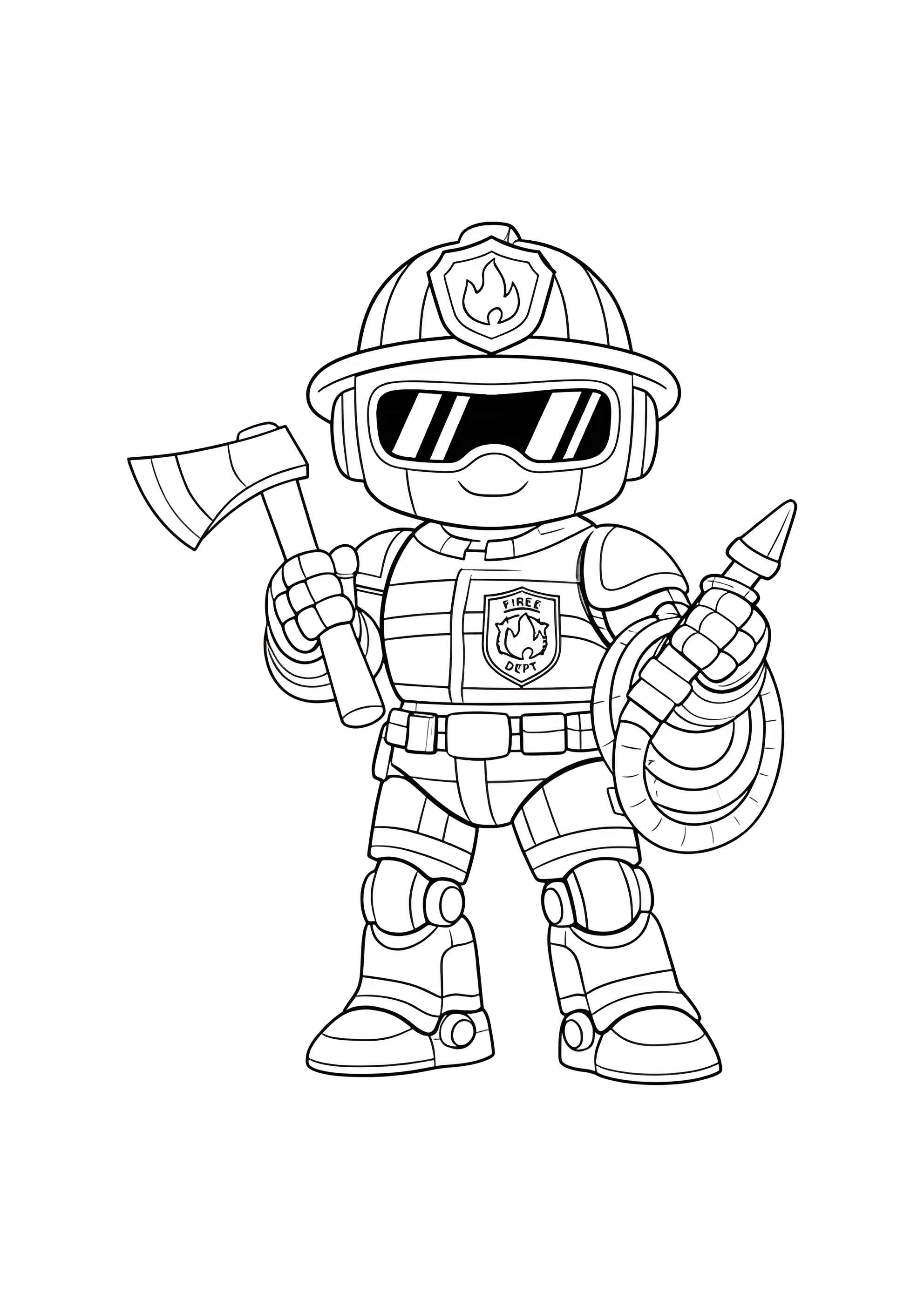 Раскраска Робот-пожарный