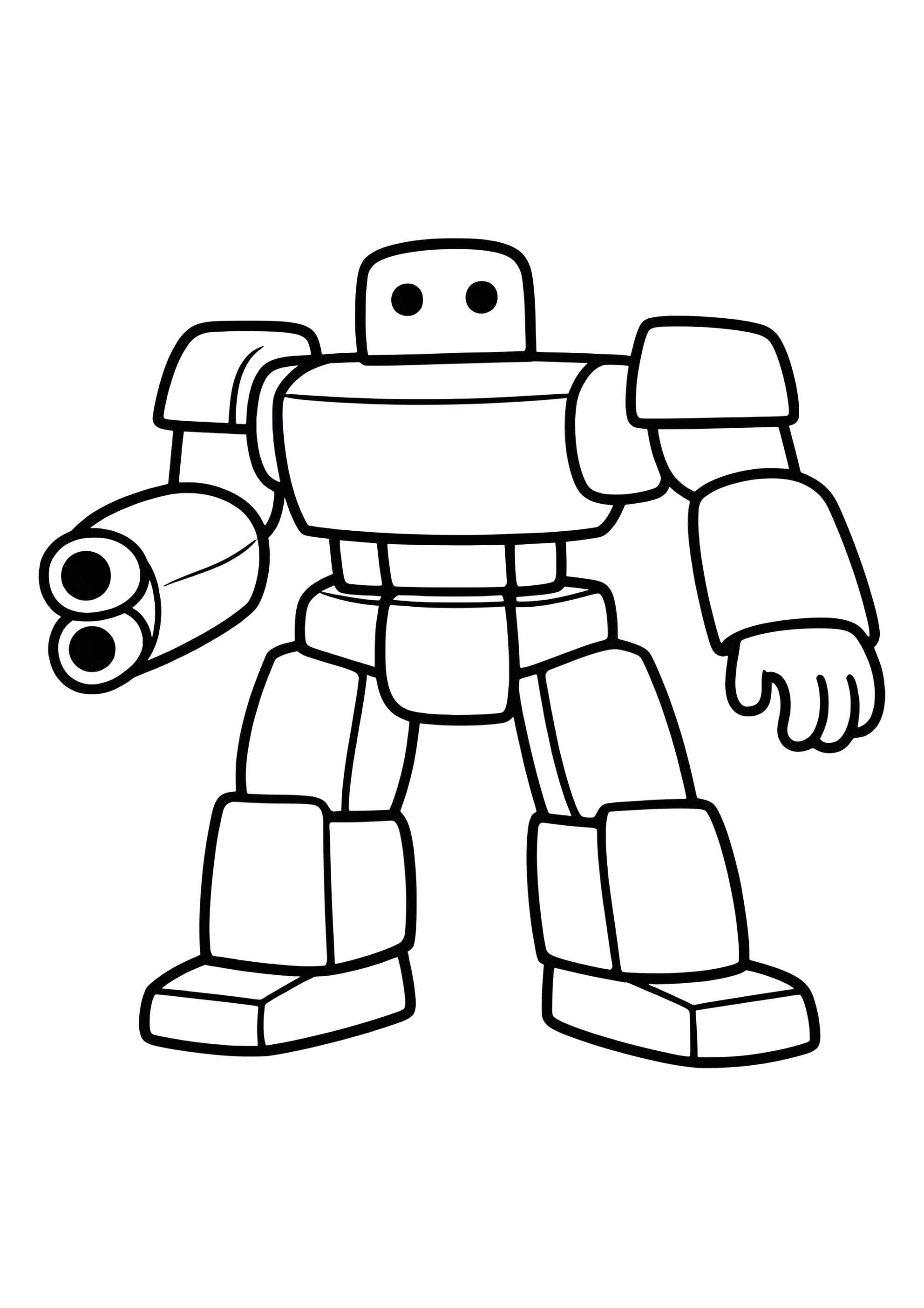 Раскраска Робот с пушкой для малышей