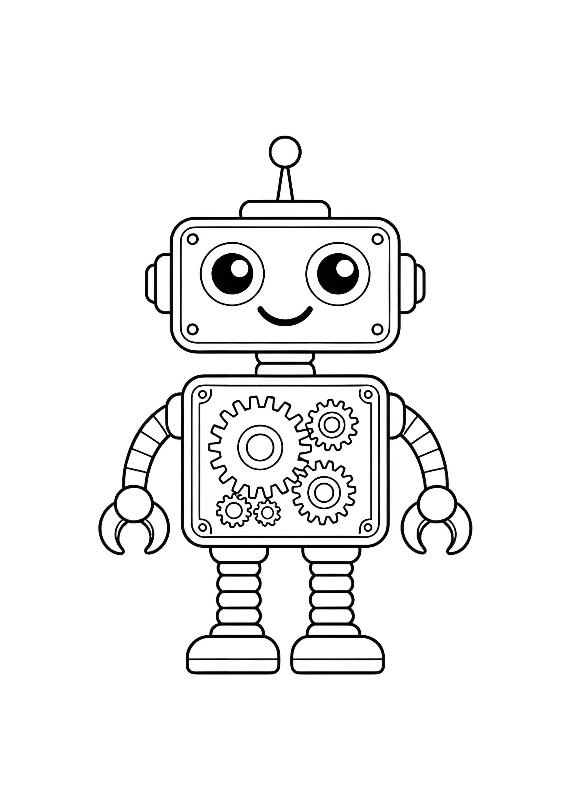 Раскраска Робот с шестерёнками