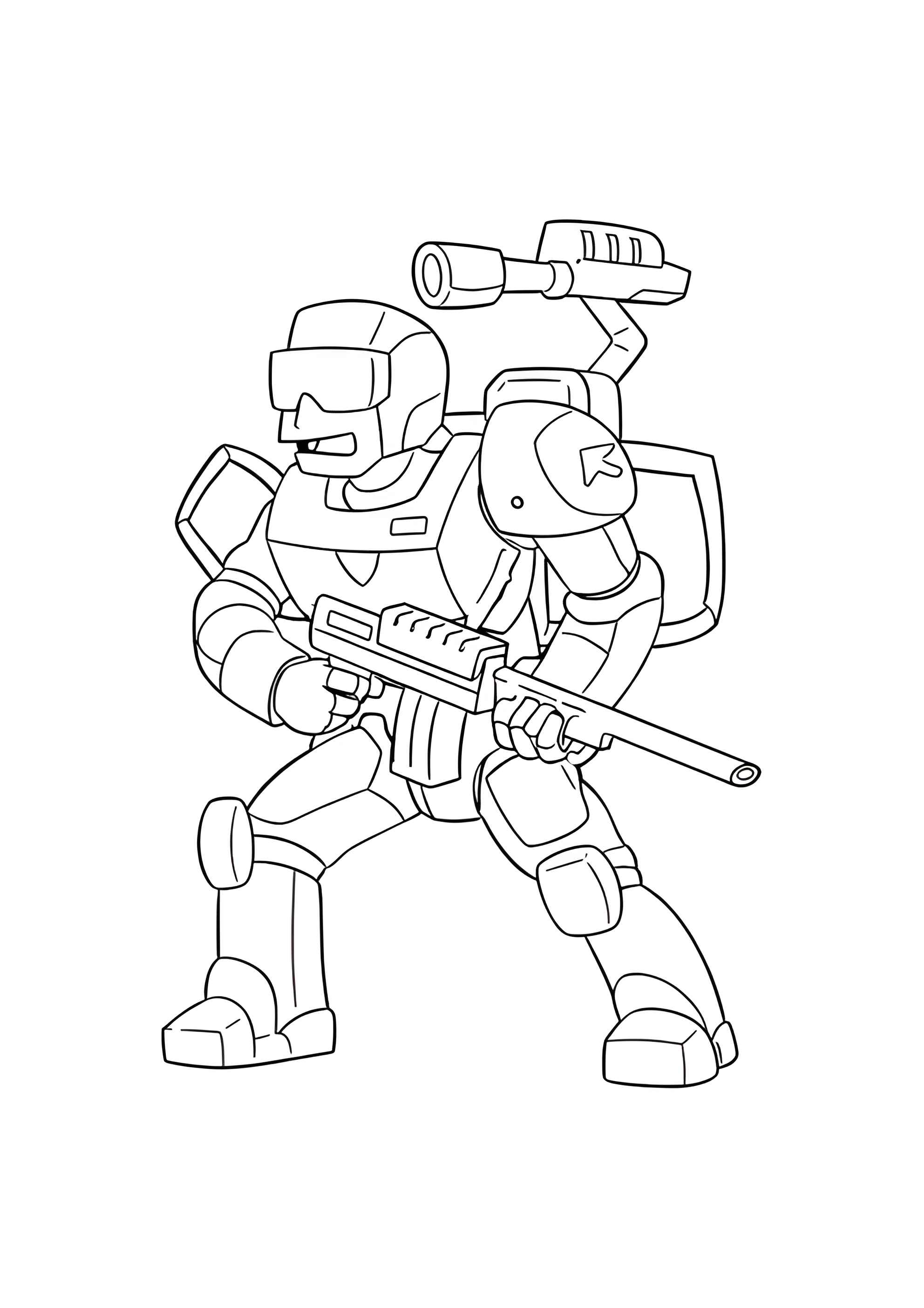 Раскраска Робот солдат