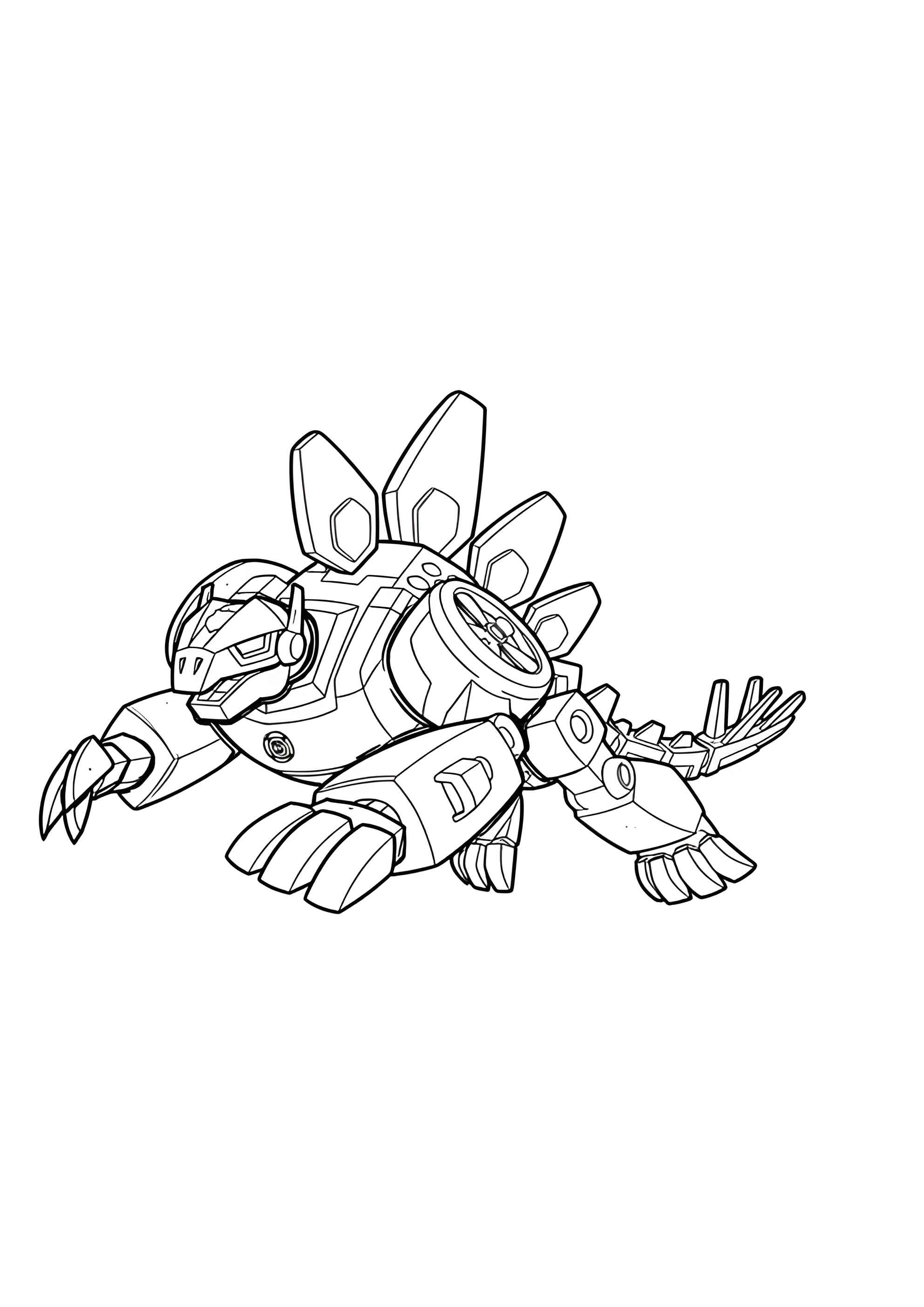 Раскраска Робот Стегозавр