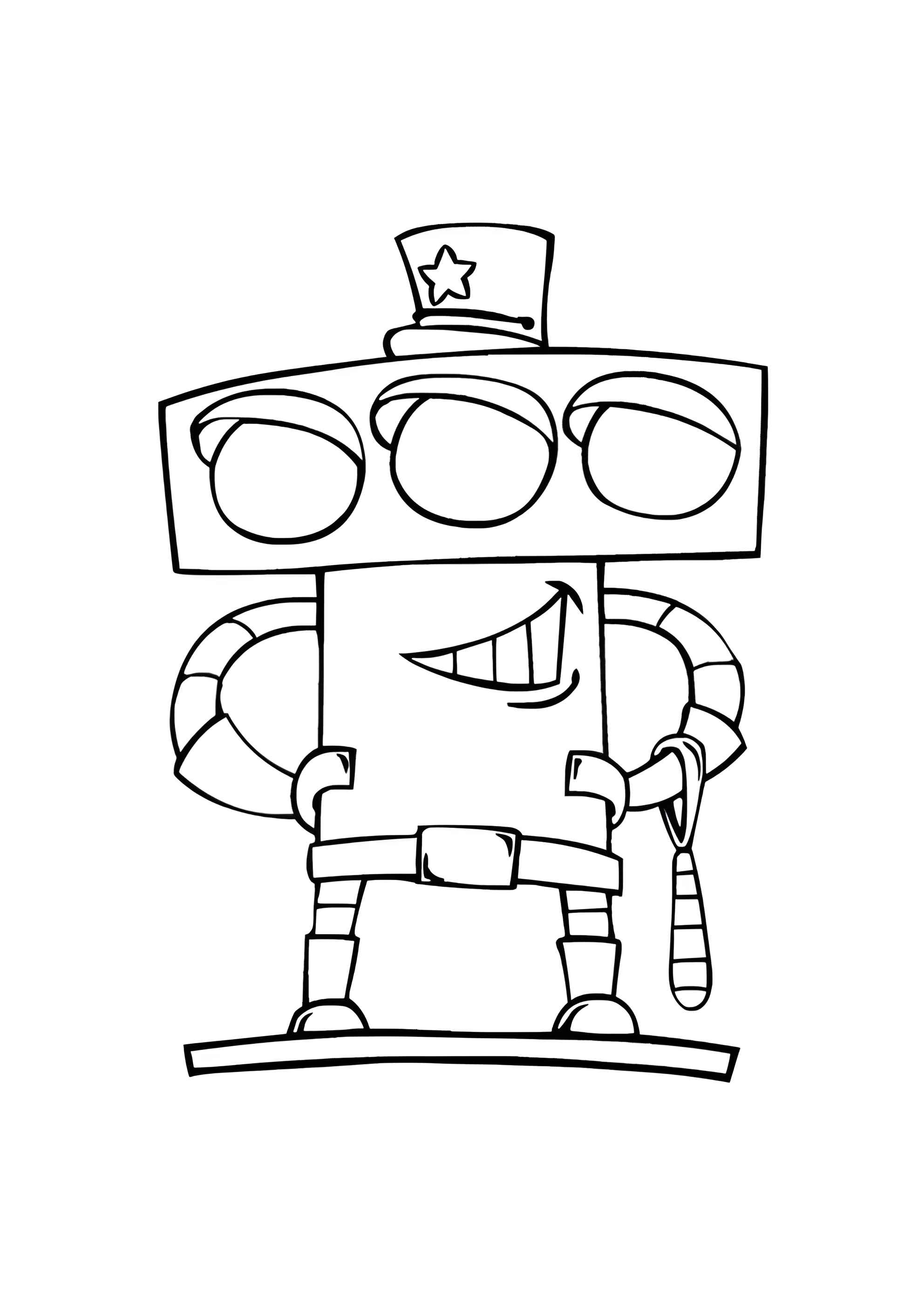 Раскраска Робот-светофор