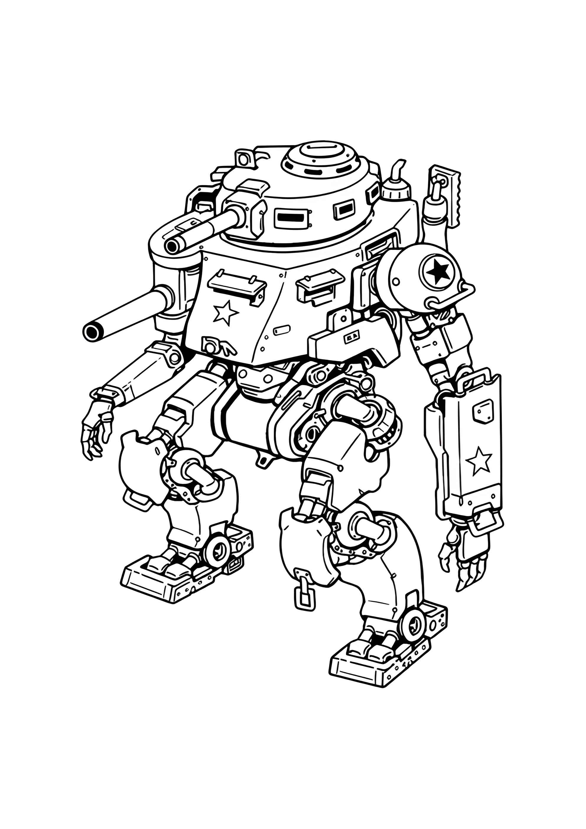 Раскраска Робот танк