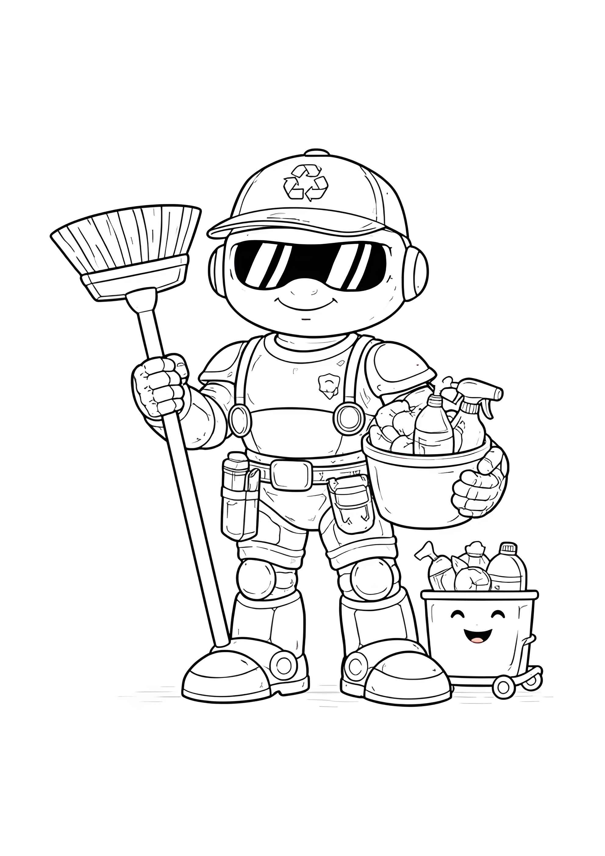 Раскраска Робот-уборщик