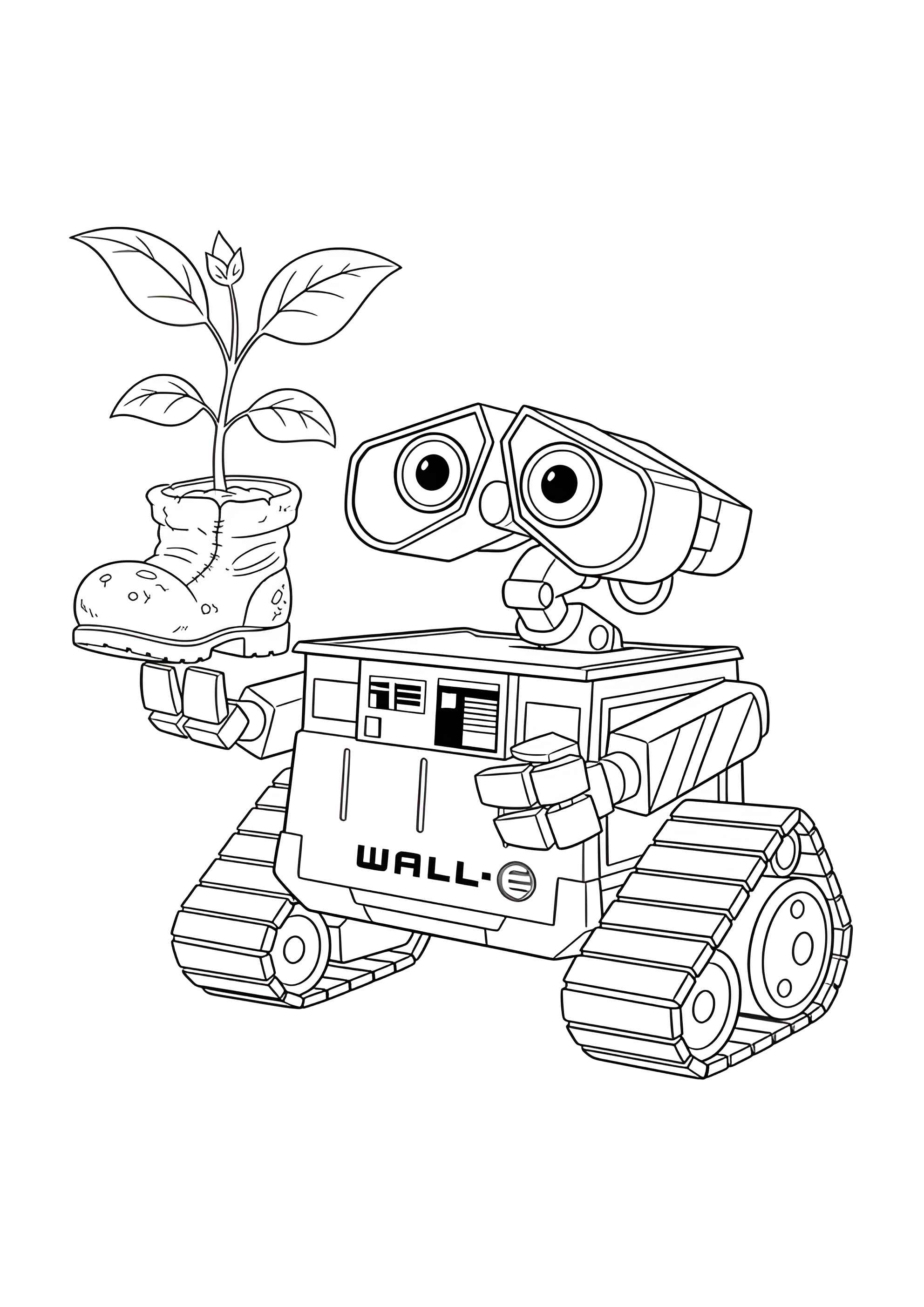 Раскраска Робот ВАЛЛ-И