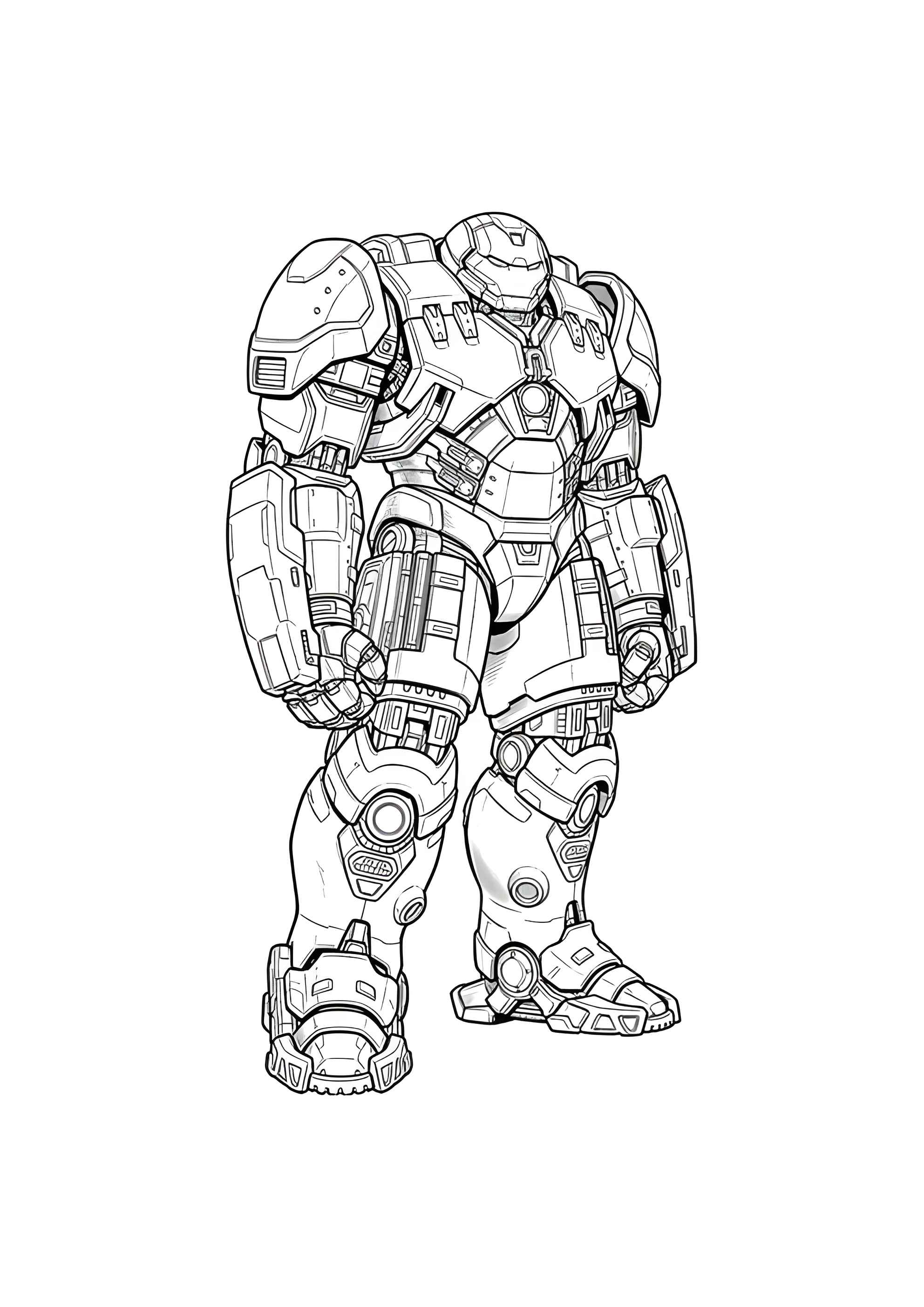 Раскраска Робот железный человек Халкбастер