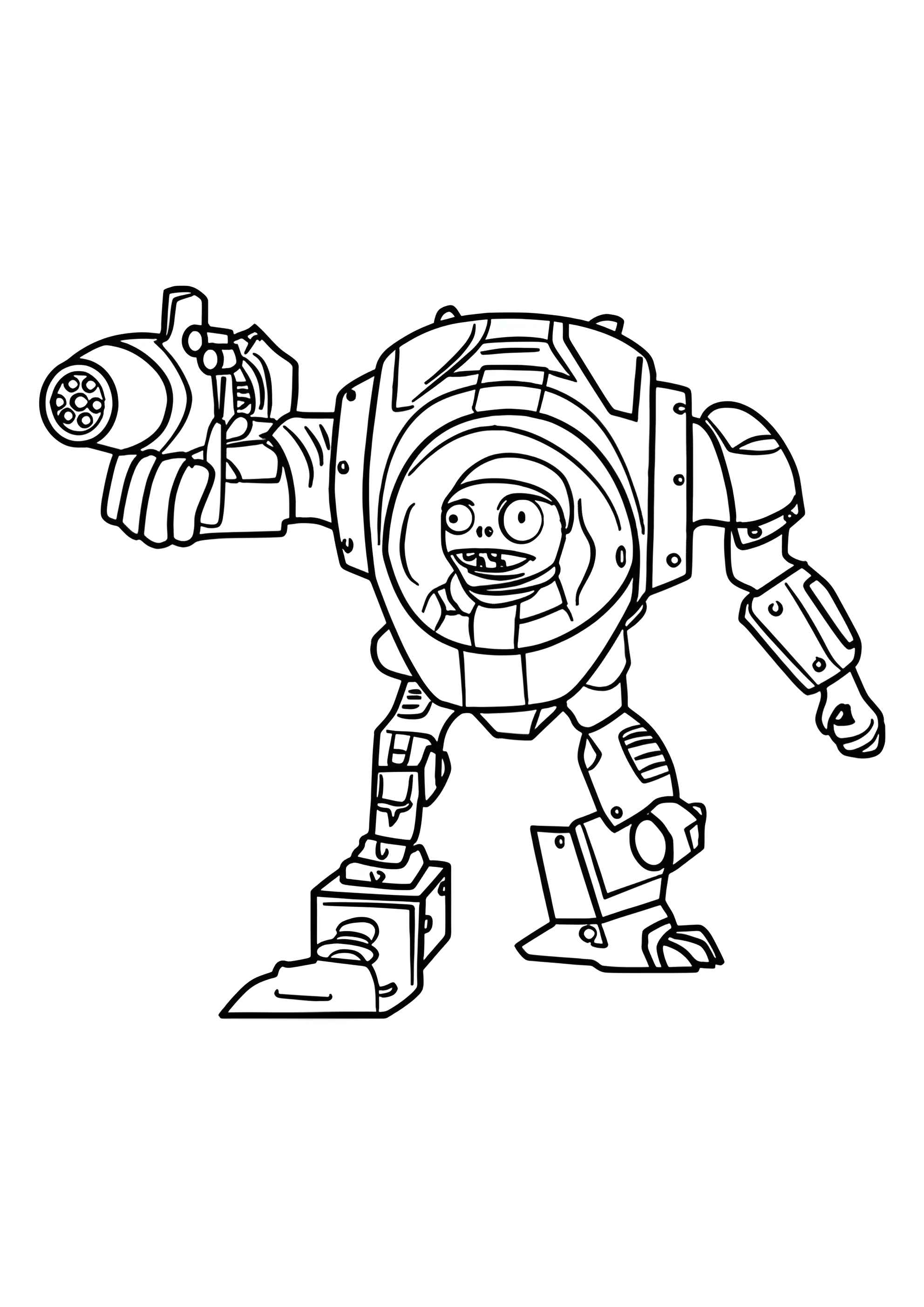 Раскраска Робот зомби З-мех