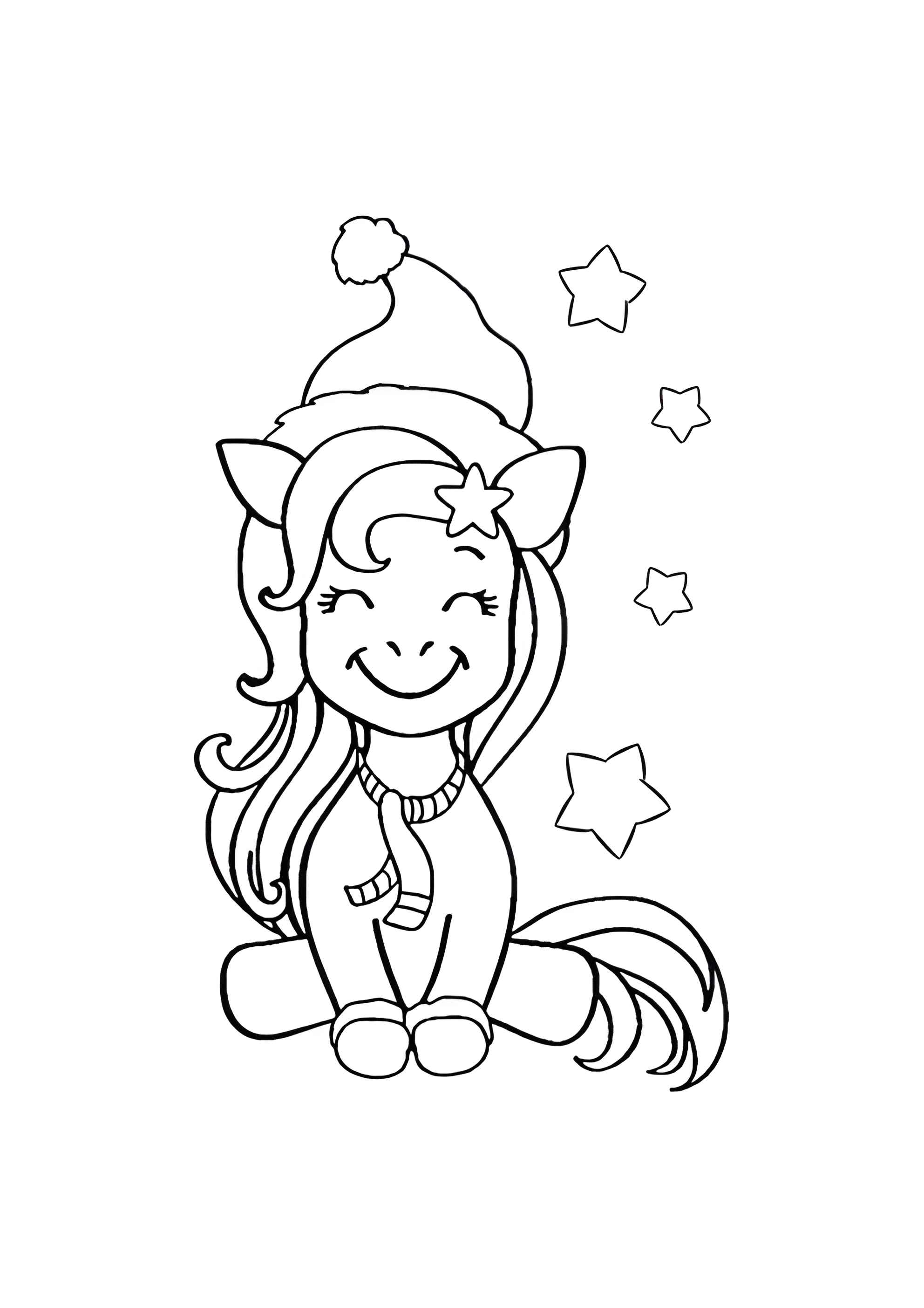 Раскраска Рождественский единорог