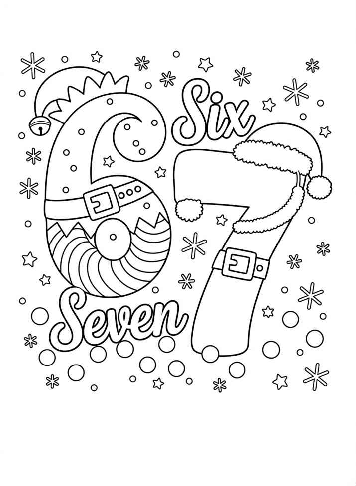 Раскраска Рождество Шесть Семь Волшебство
