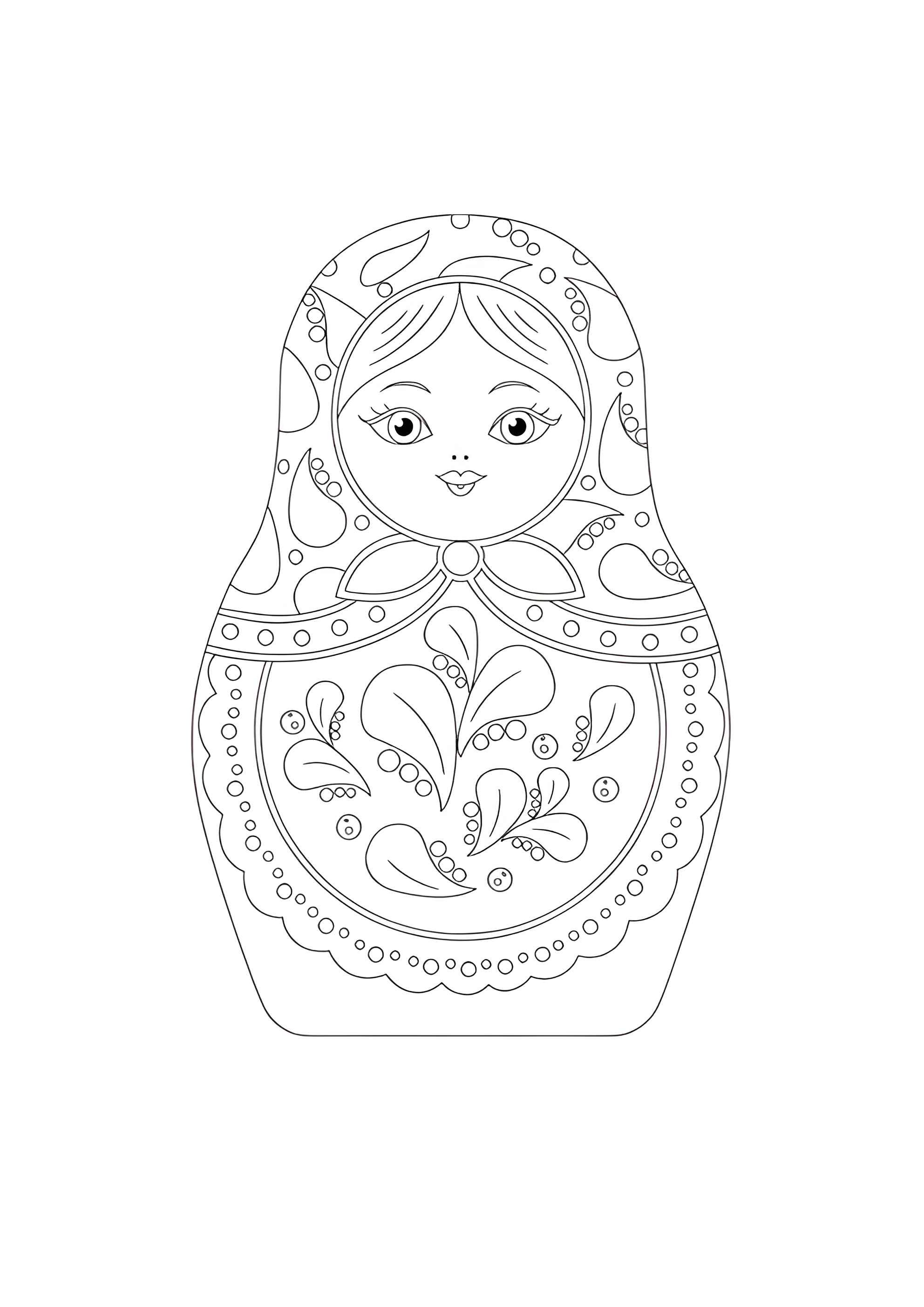 Раскраска Русская матрёшка