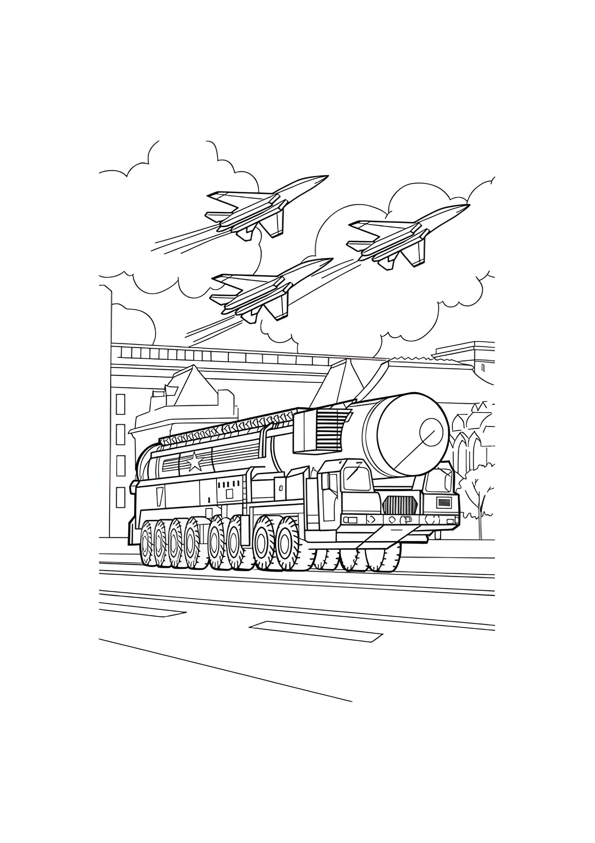 Раскраска Самоходная пусковая установка 15У175М комплекса РС-24 ЯРС