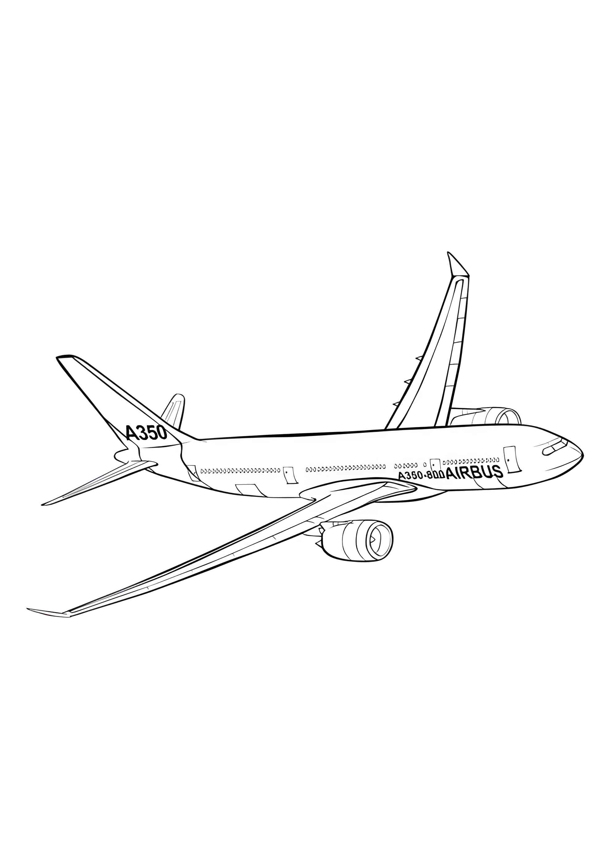 Раскраска Самолет Airbus A350
