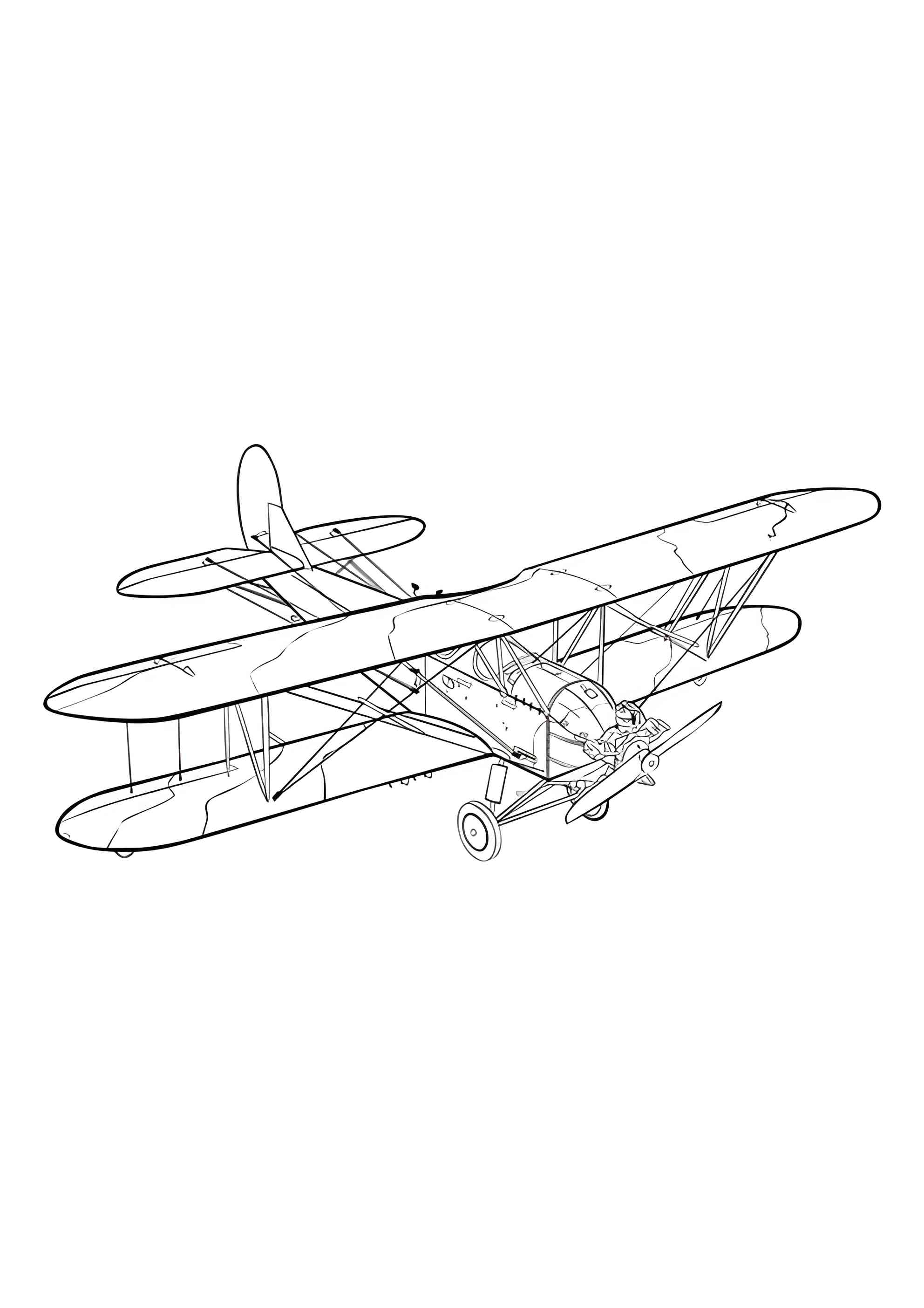 Раскраска Самолет ПО-2