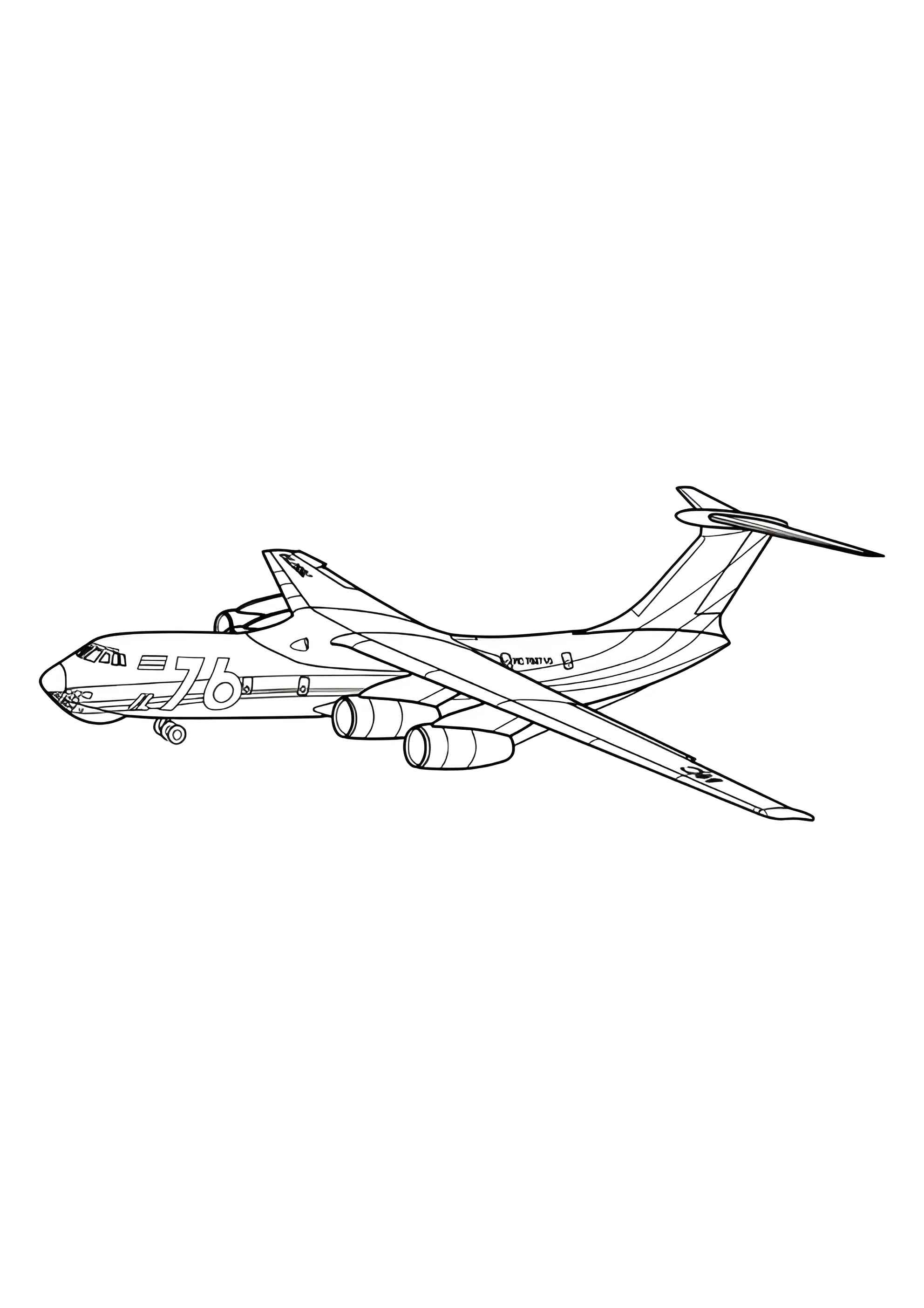 Раскраска Самолёт ИЛ-76