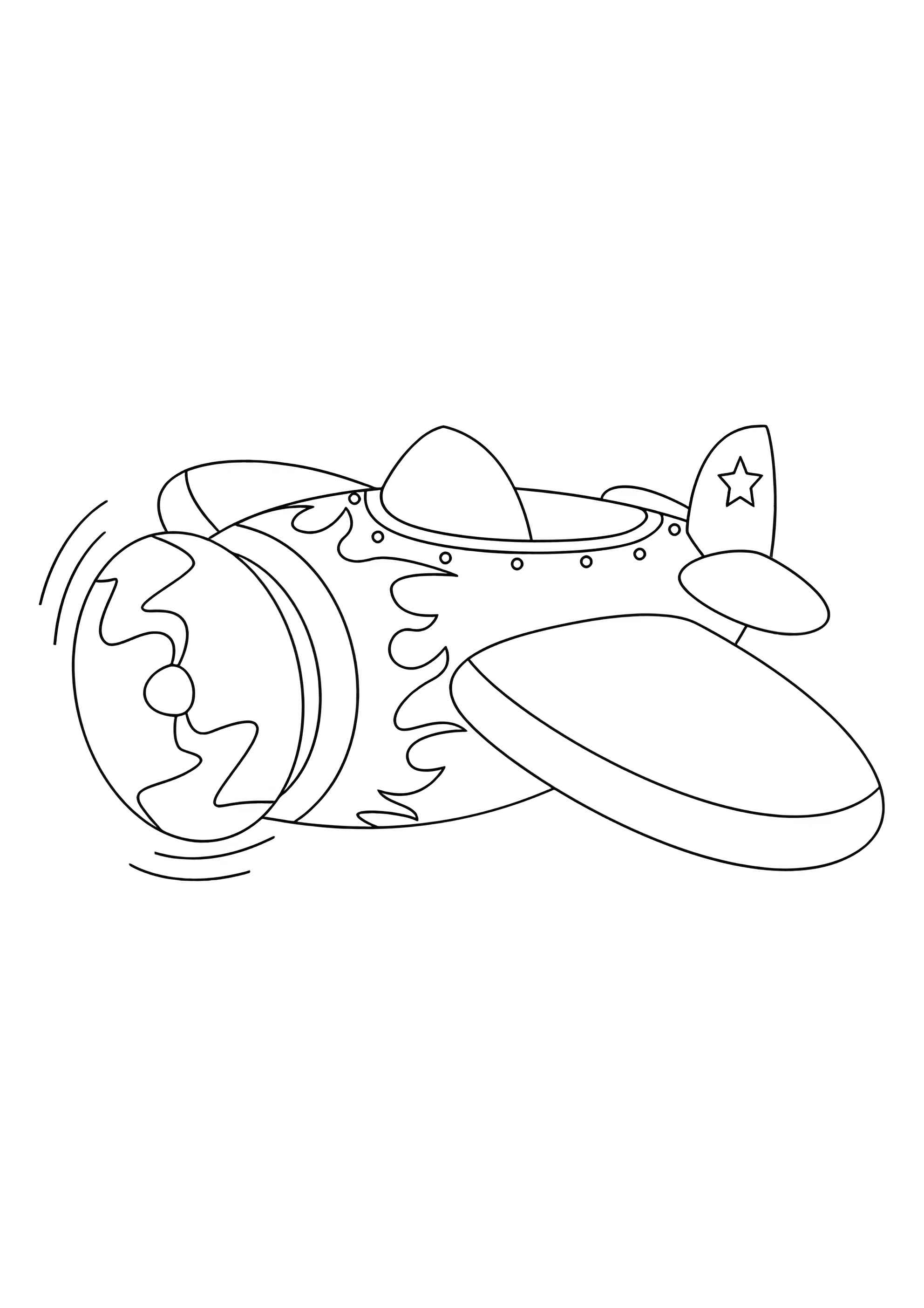 Раскраска Самолёт с огненной раскраской